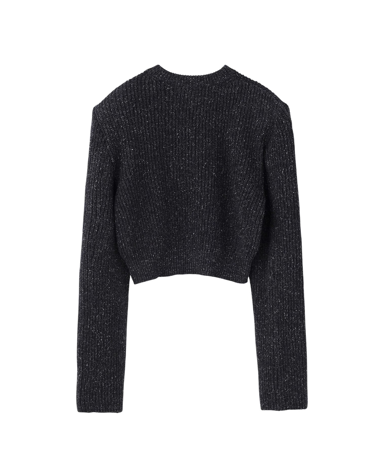 WOOL SILK POWER SHOULDER RIB KNIT SWEATER JOHN LAWRENCE SULLIVAN