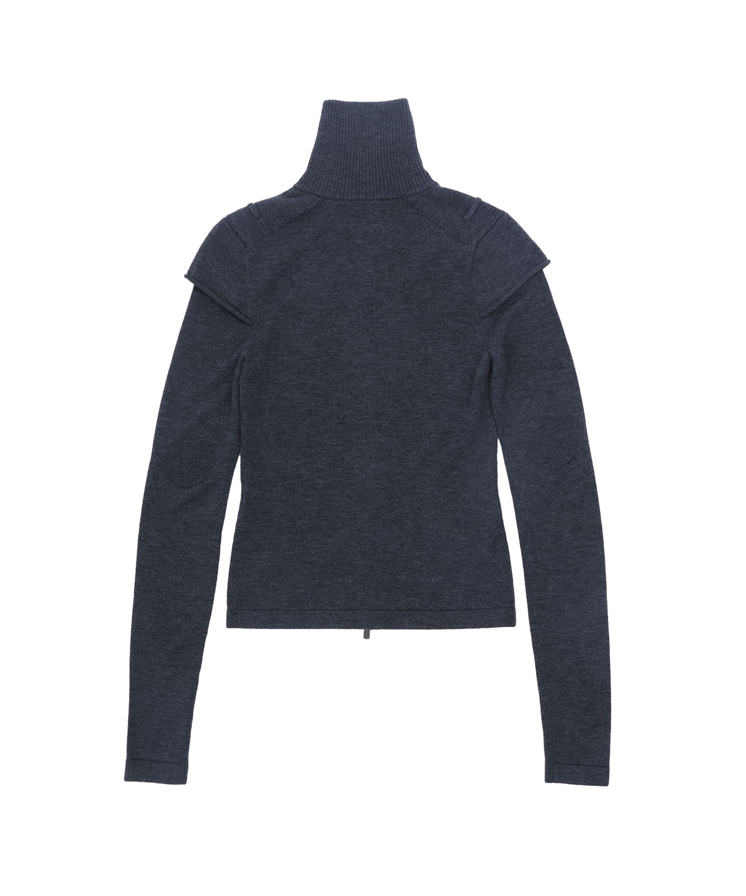 Layered-Sleeve High-Neck Knit kallyu