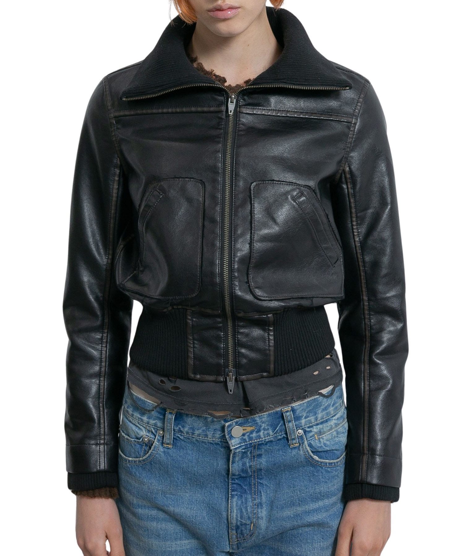 Faded Leather Blouson PERVERZE