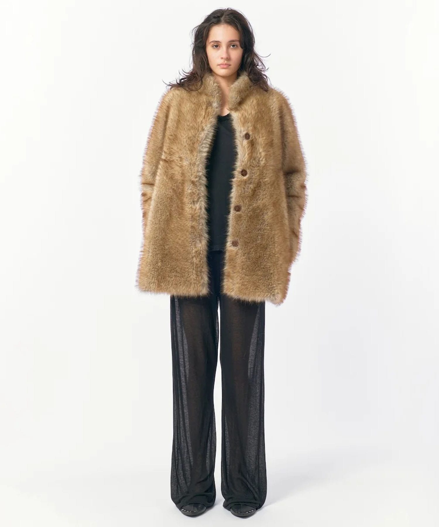 Paneled Reversible Fur Coat PERVERZE
