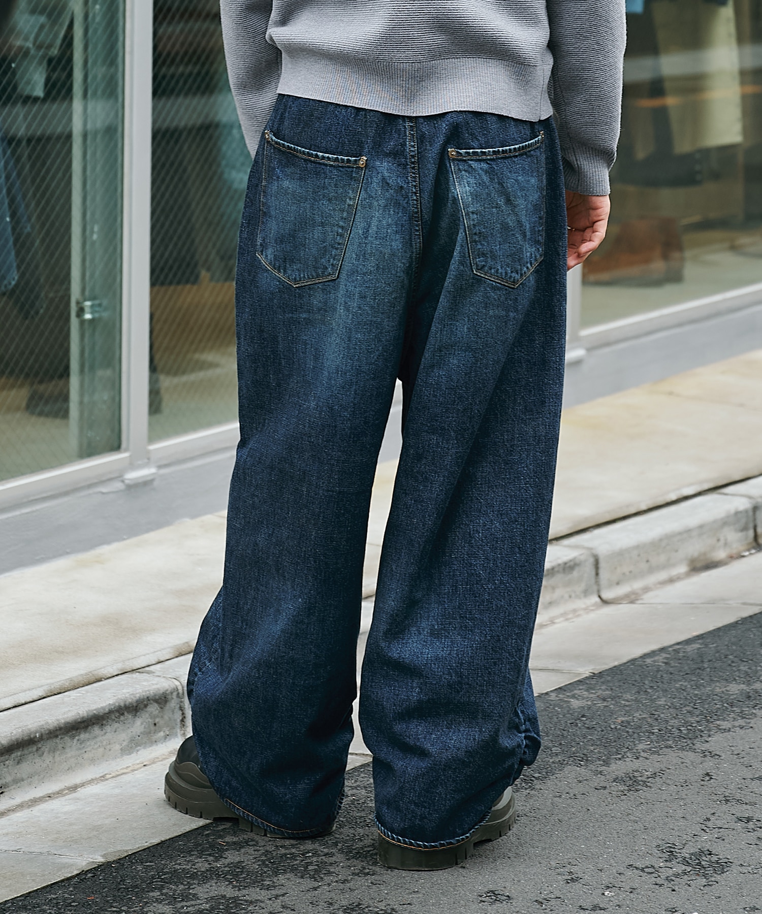FRESH MAN DENIM WIDE PANTS USED refomed