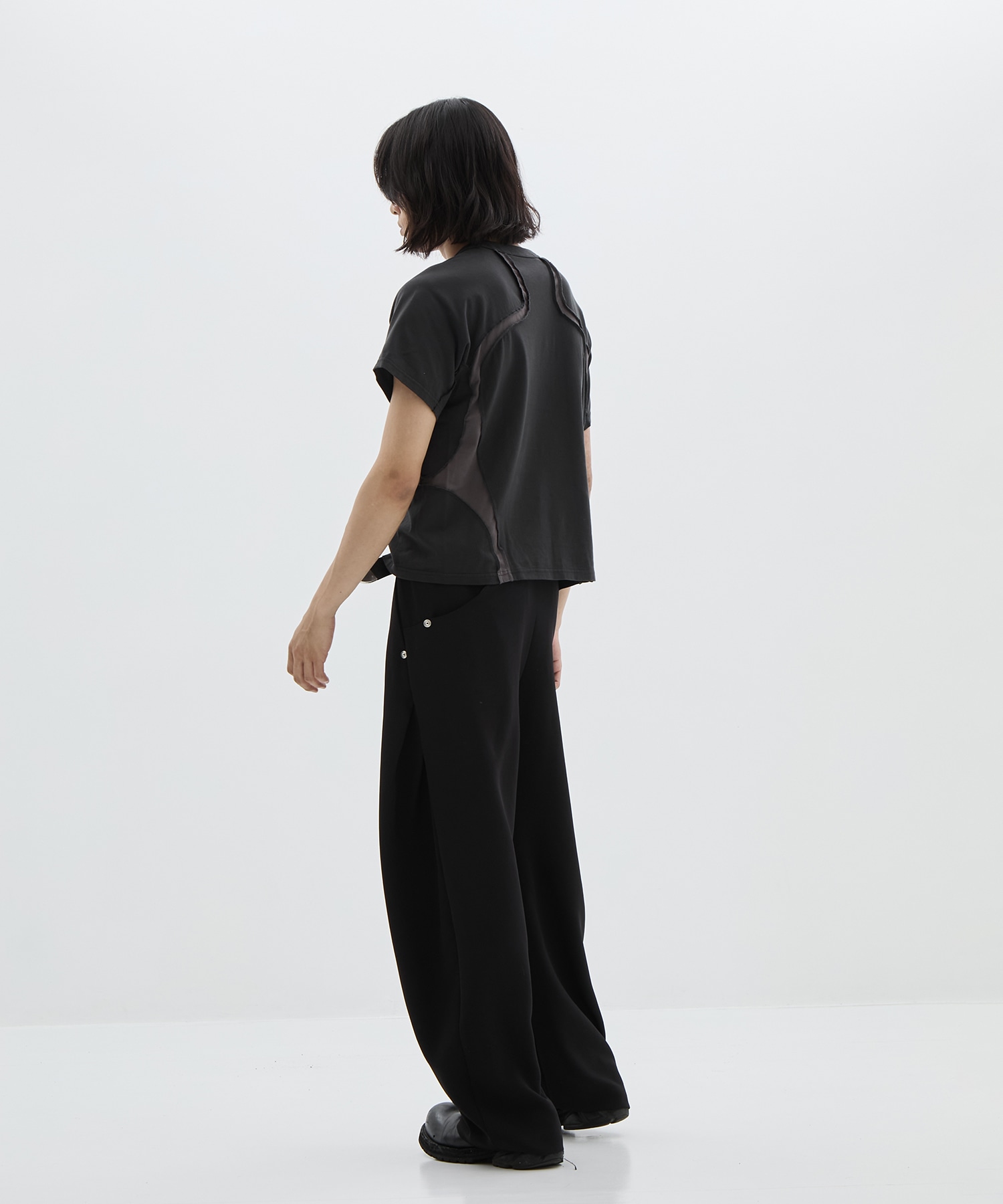 別注 PANELED HALF SLEEVE T-SHIRT NVRFRGT