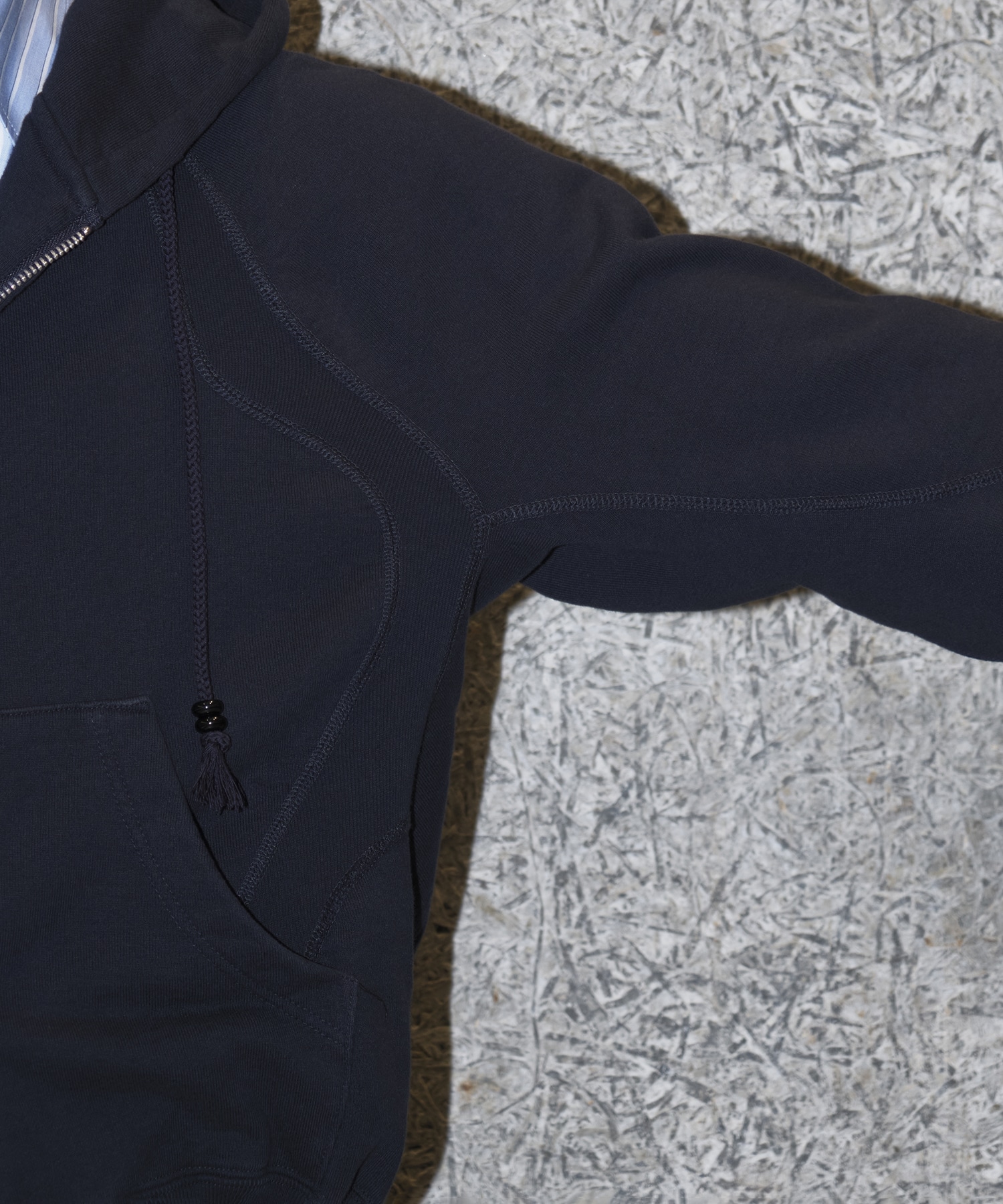 PANELLED ZIP UP HOODIE NVRFRGT