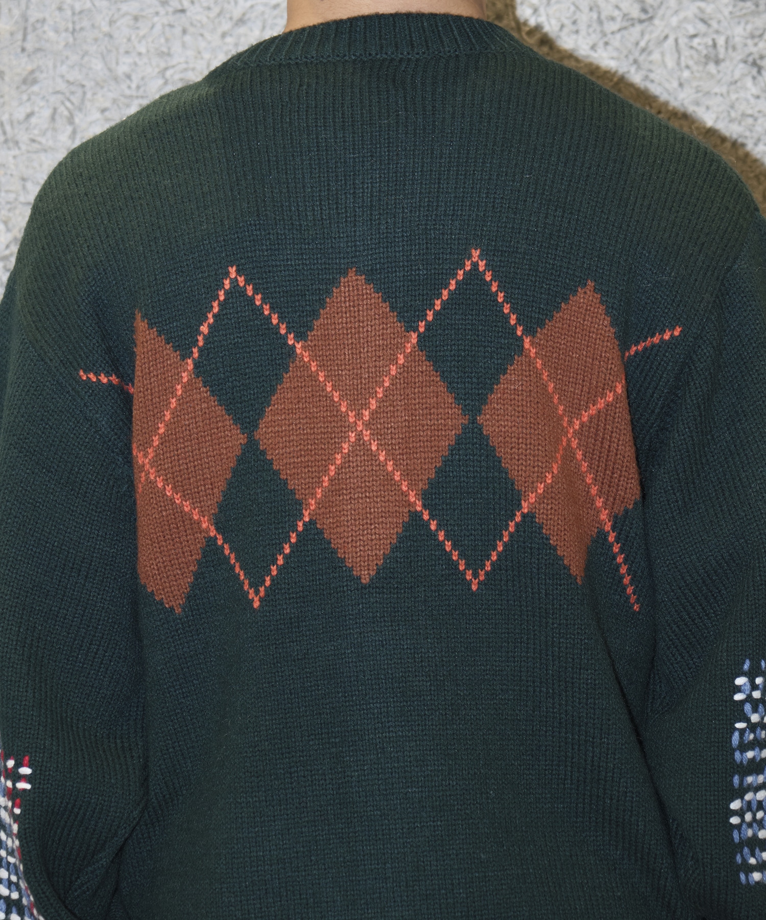 ARGYLE CARDIGAN RICE NINE TEN