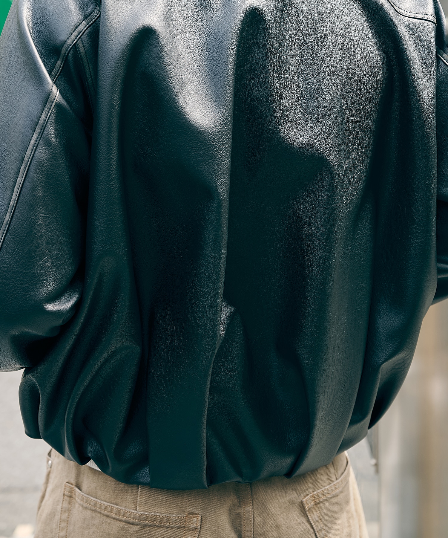 BALOON ZIP UP JACKET FAUX LEATHER CONZ