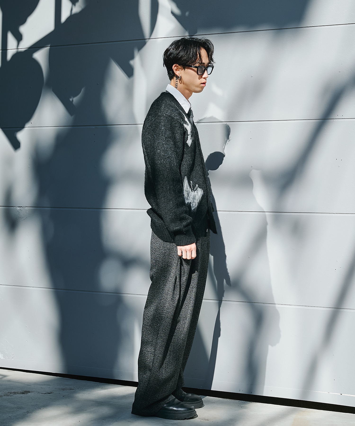 CURVE LEG TROUSERS TWEED CONZ