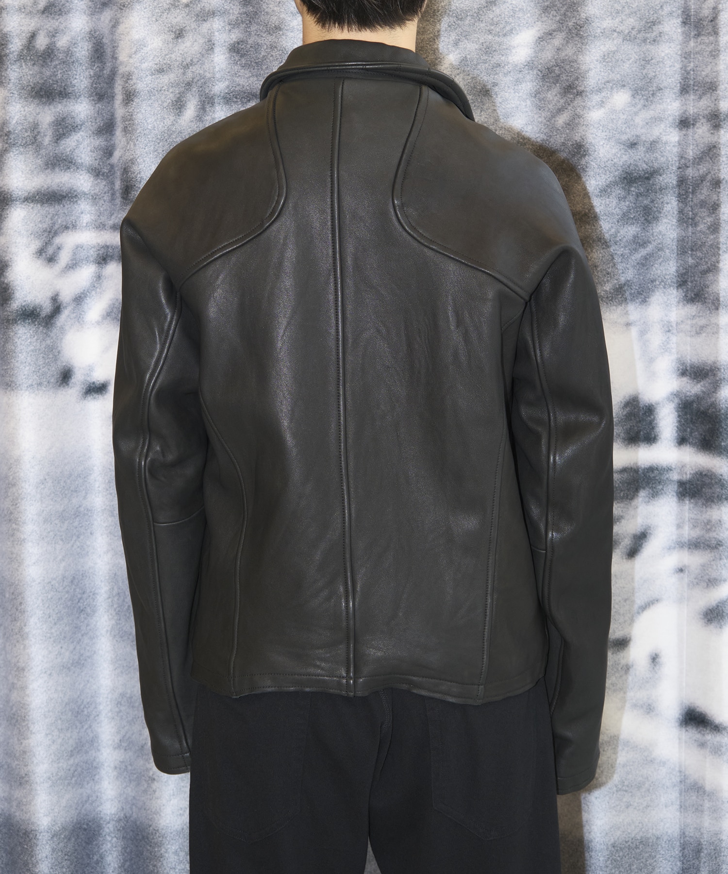 LEATHER PANELED ZIP UP JACKET NVRFRGT