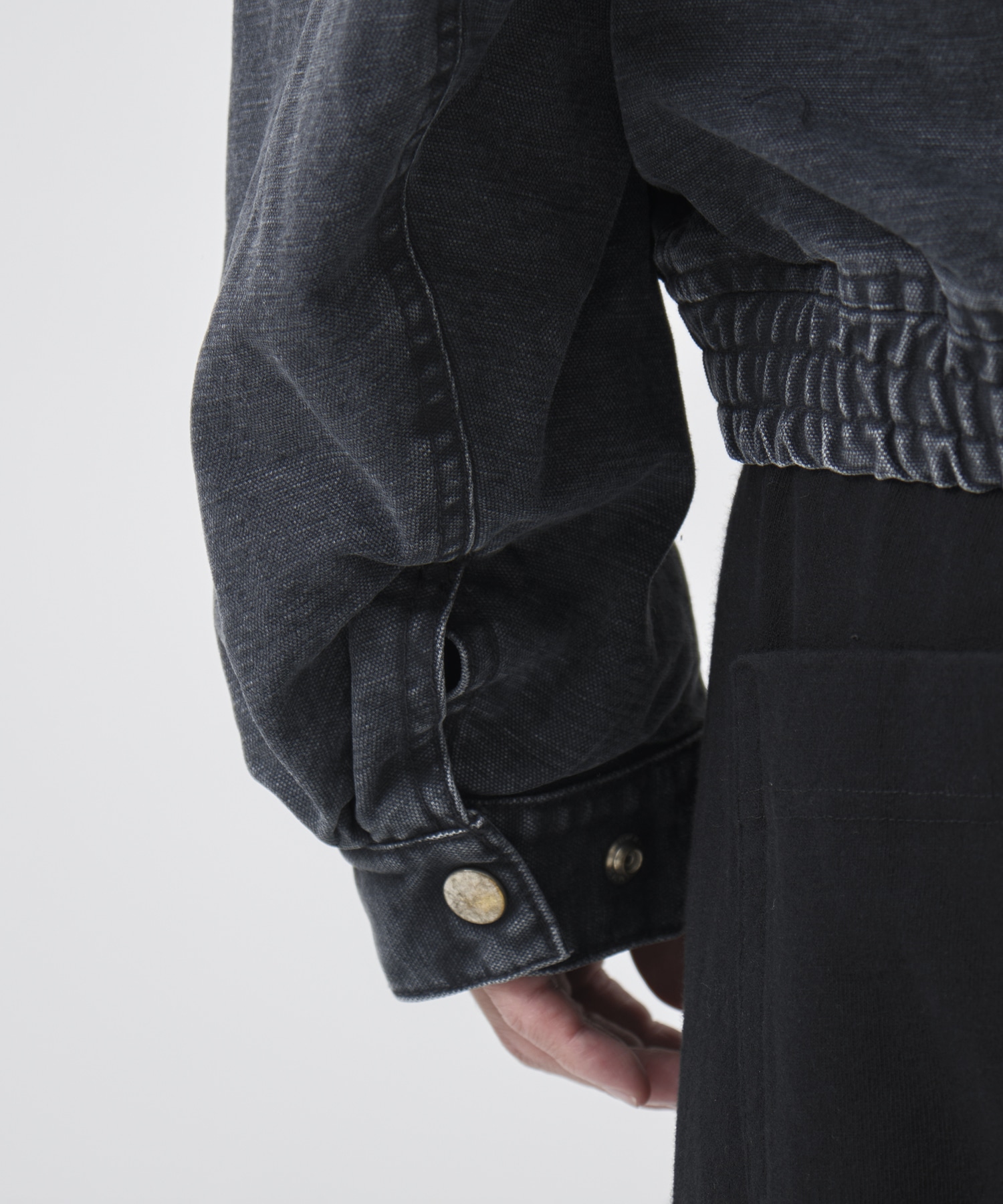 別注 Leather collar utility jacket NVRFRGT