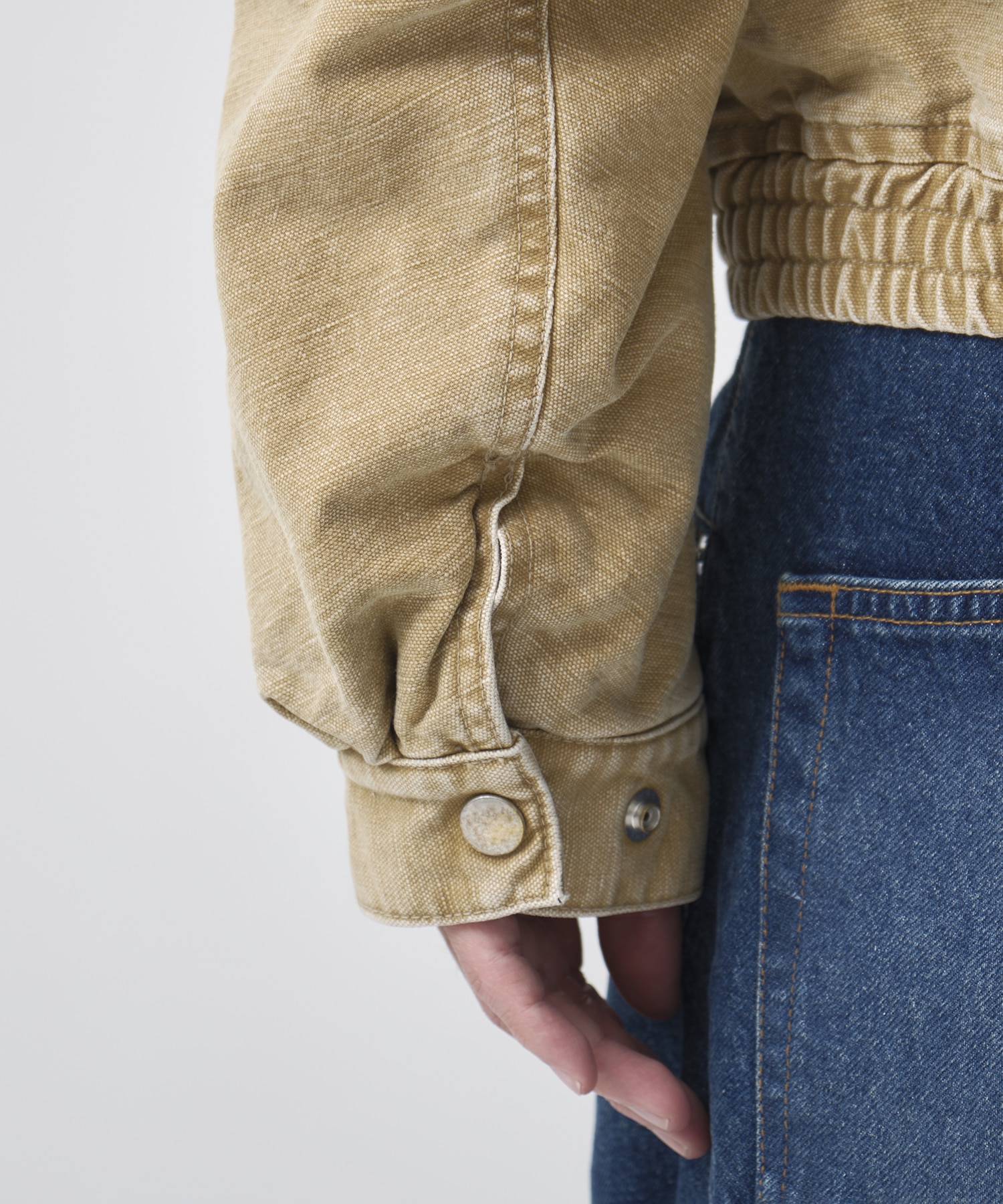 別注 Leather collar utility jacket NVRFRGT