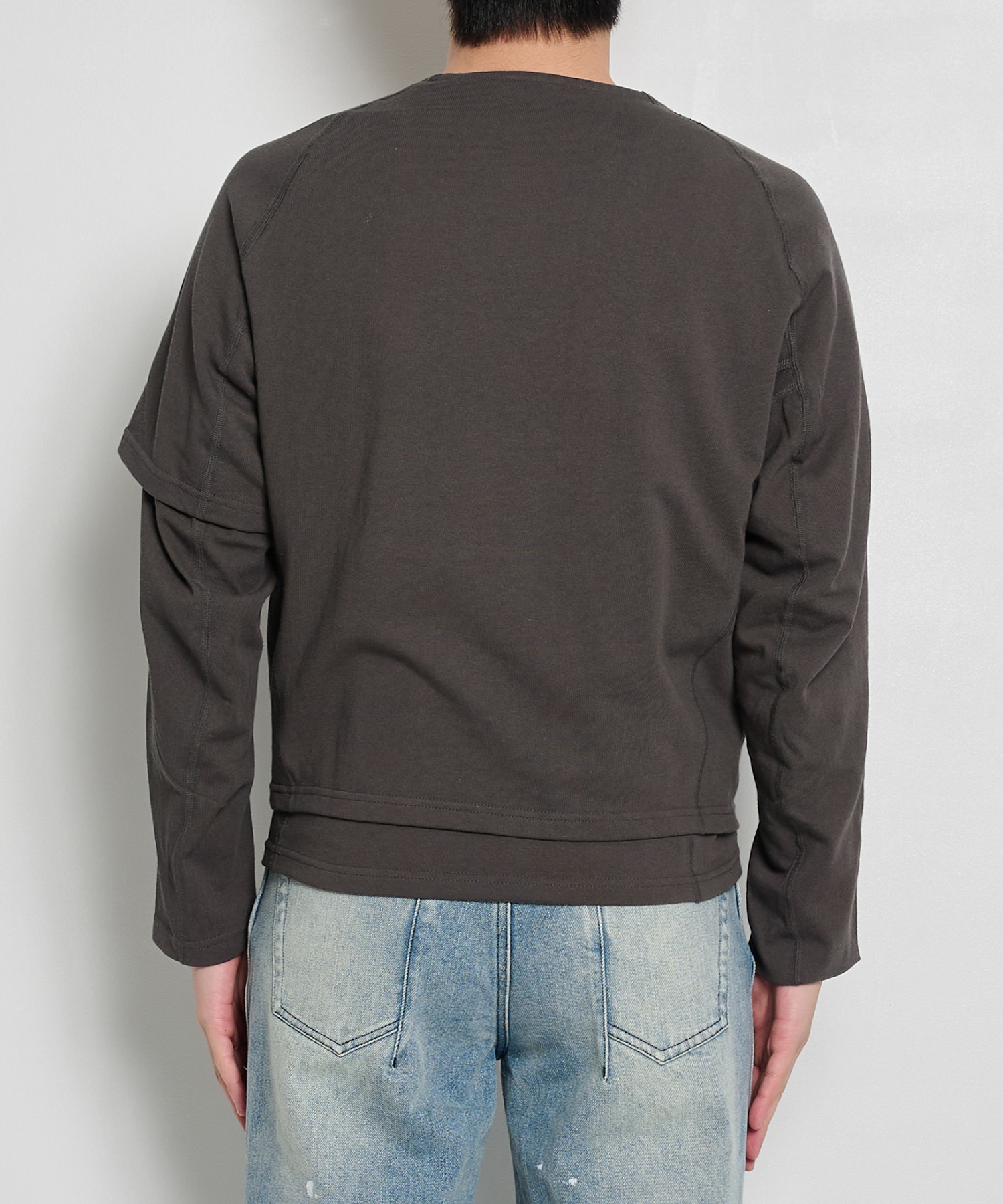 One Side Half Long Sleeve T-Shirts Cotton  OPPOSE DUALITY