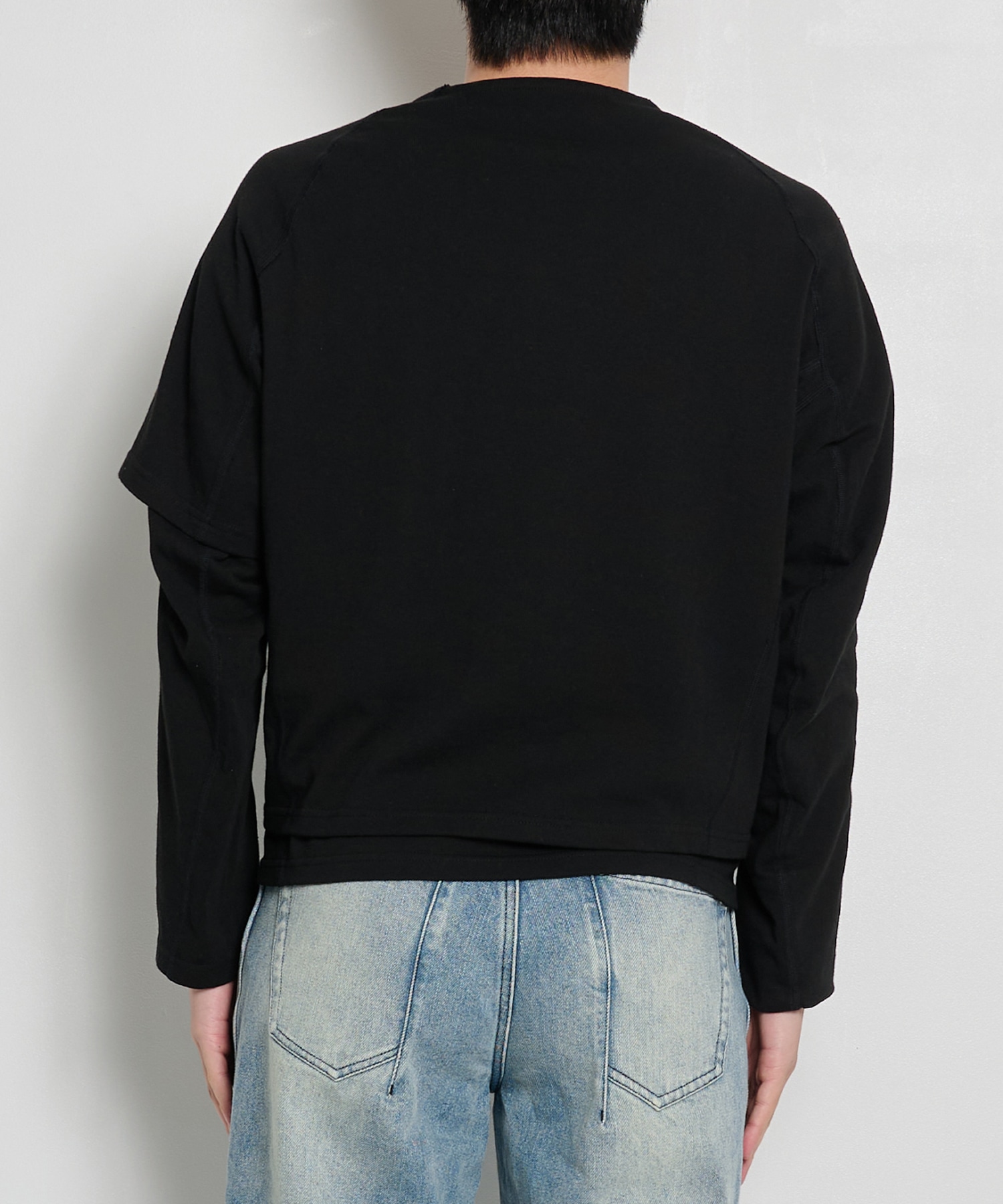 One Side Half Long Sleeve T-Shirts Cotton  OPPOSE DUALITY