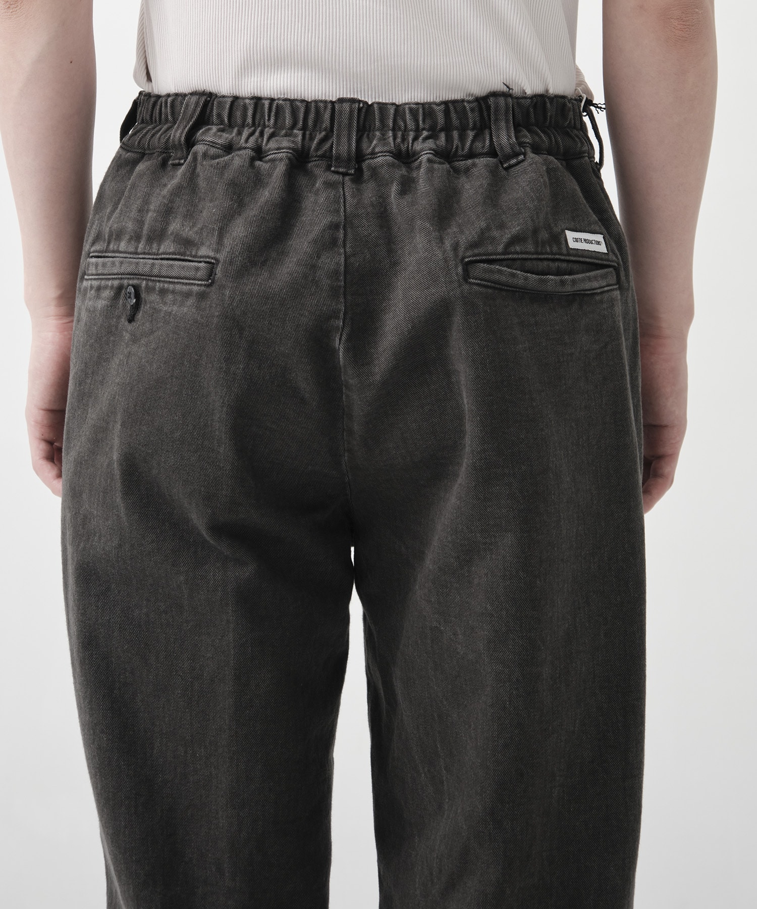 Color Denim Square Leg Easy Trousers 