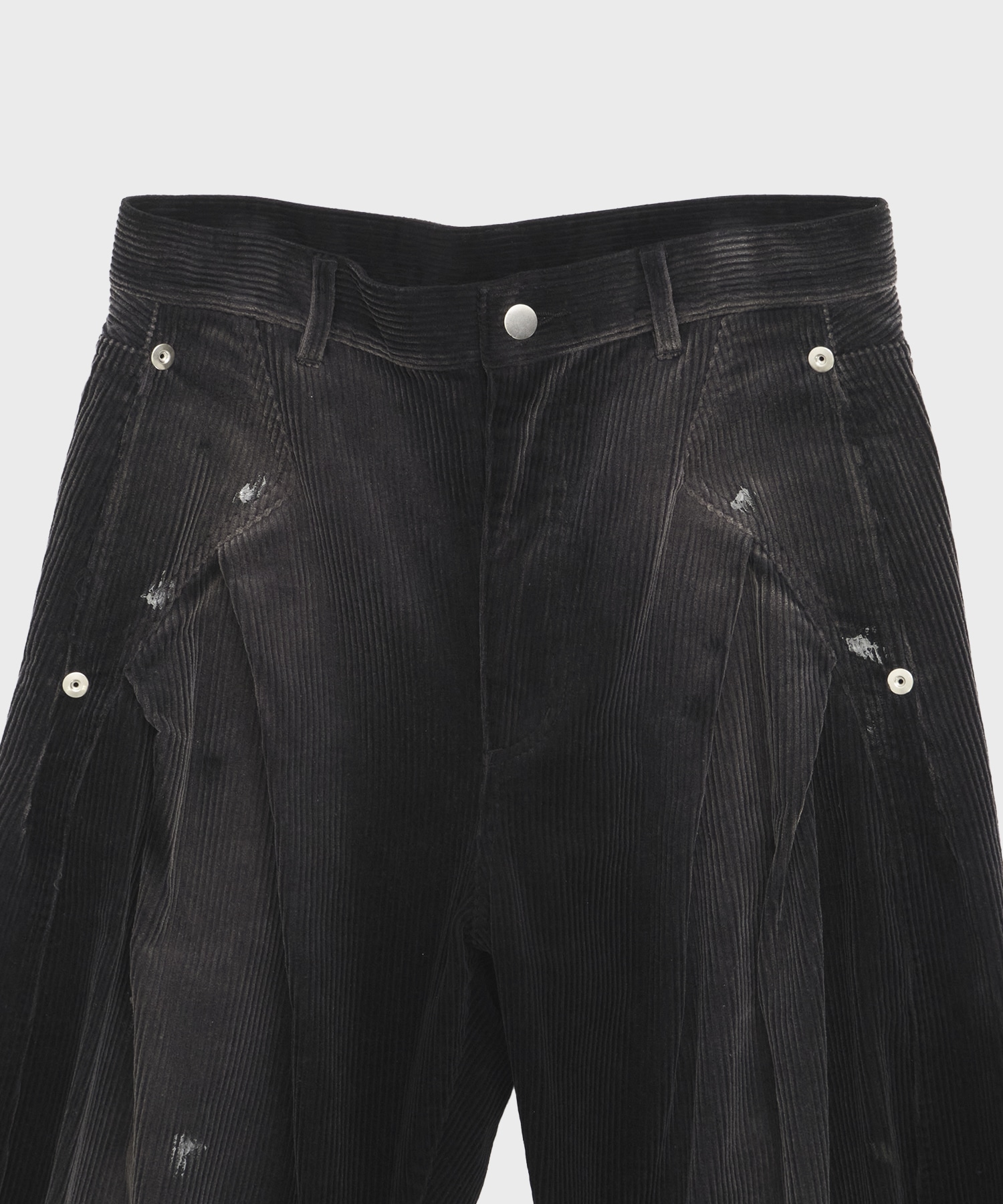 CORDUROY BLAST PAINT CURVED LEG PANTS CONZ