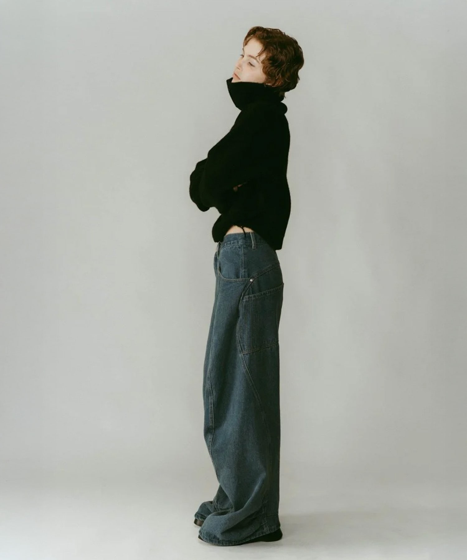 tuck design denim pants Knuth Marf