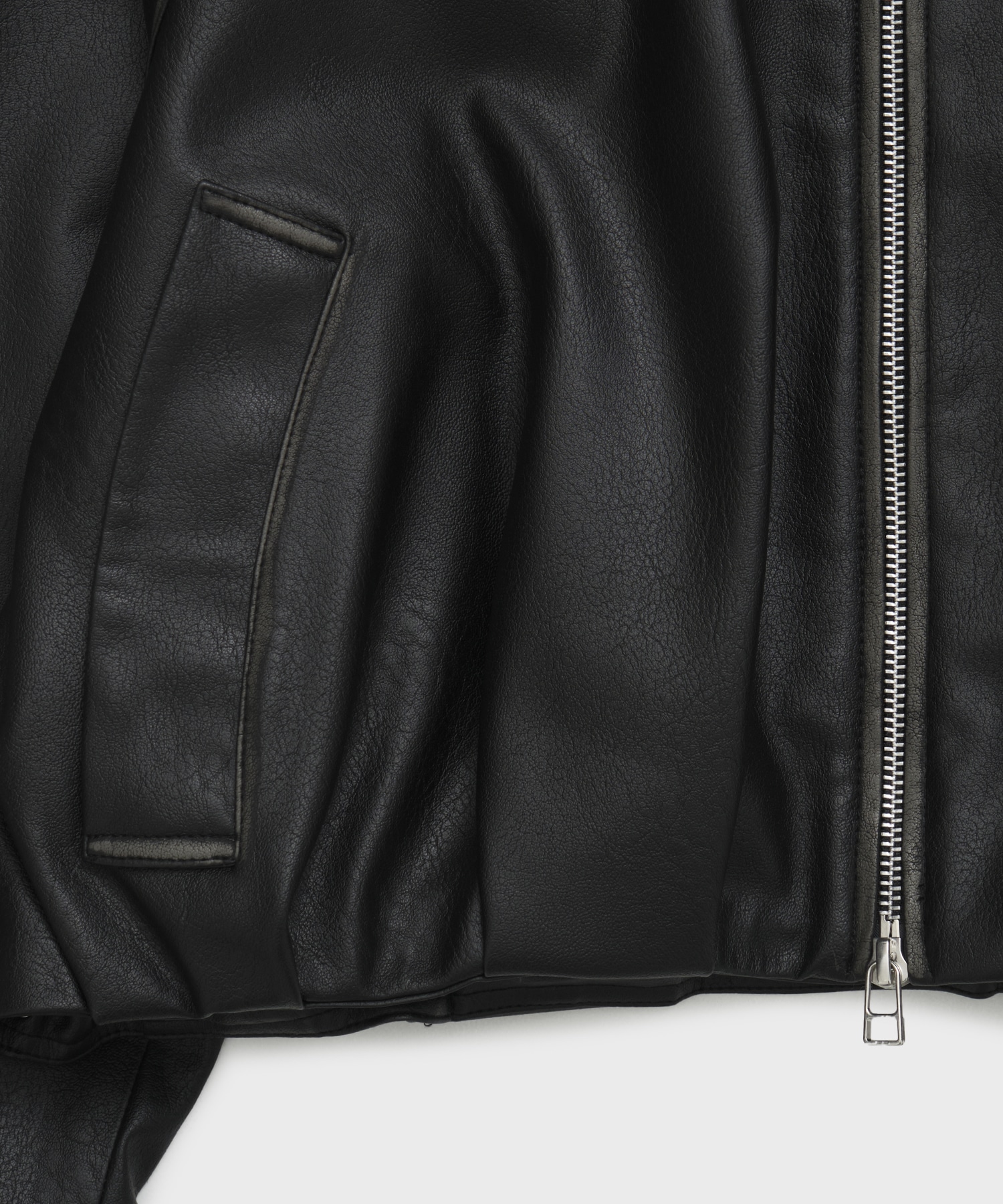 BALLOON LEATHER ZIP UP JACKET CONZ