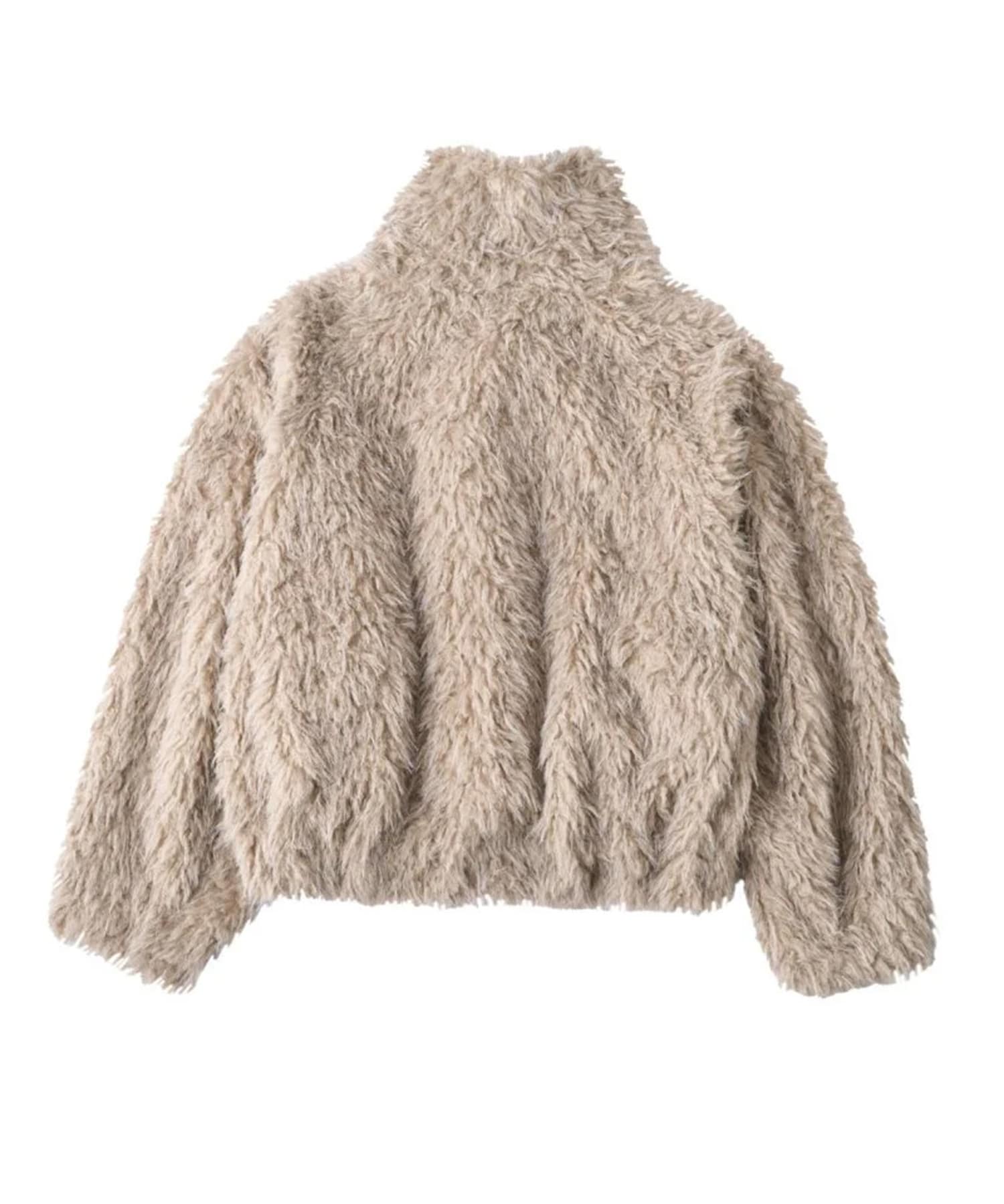 shaggy stand collar coat Knuth Marf