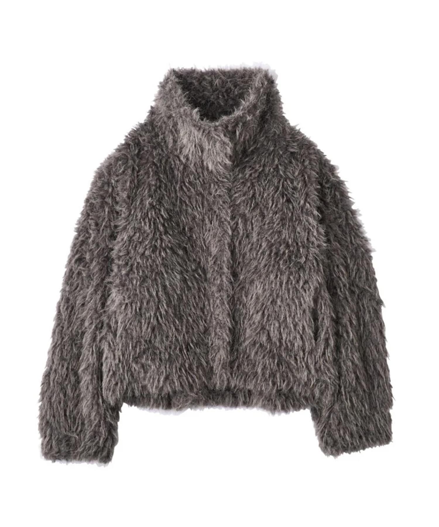 shaggy stand collar coat Knuth Marf