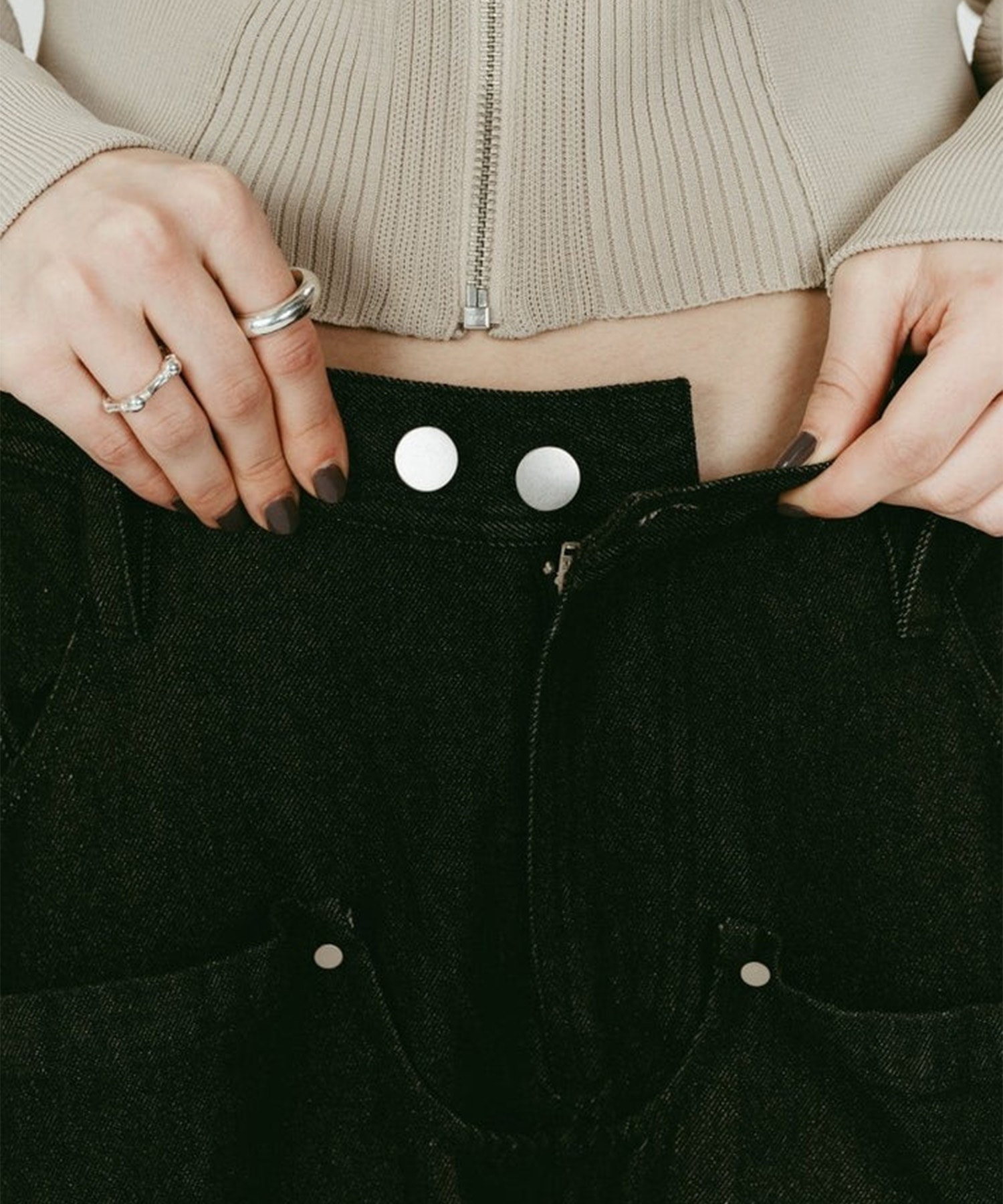 cling drape denim pants(unisex) Knuth Marf