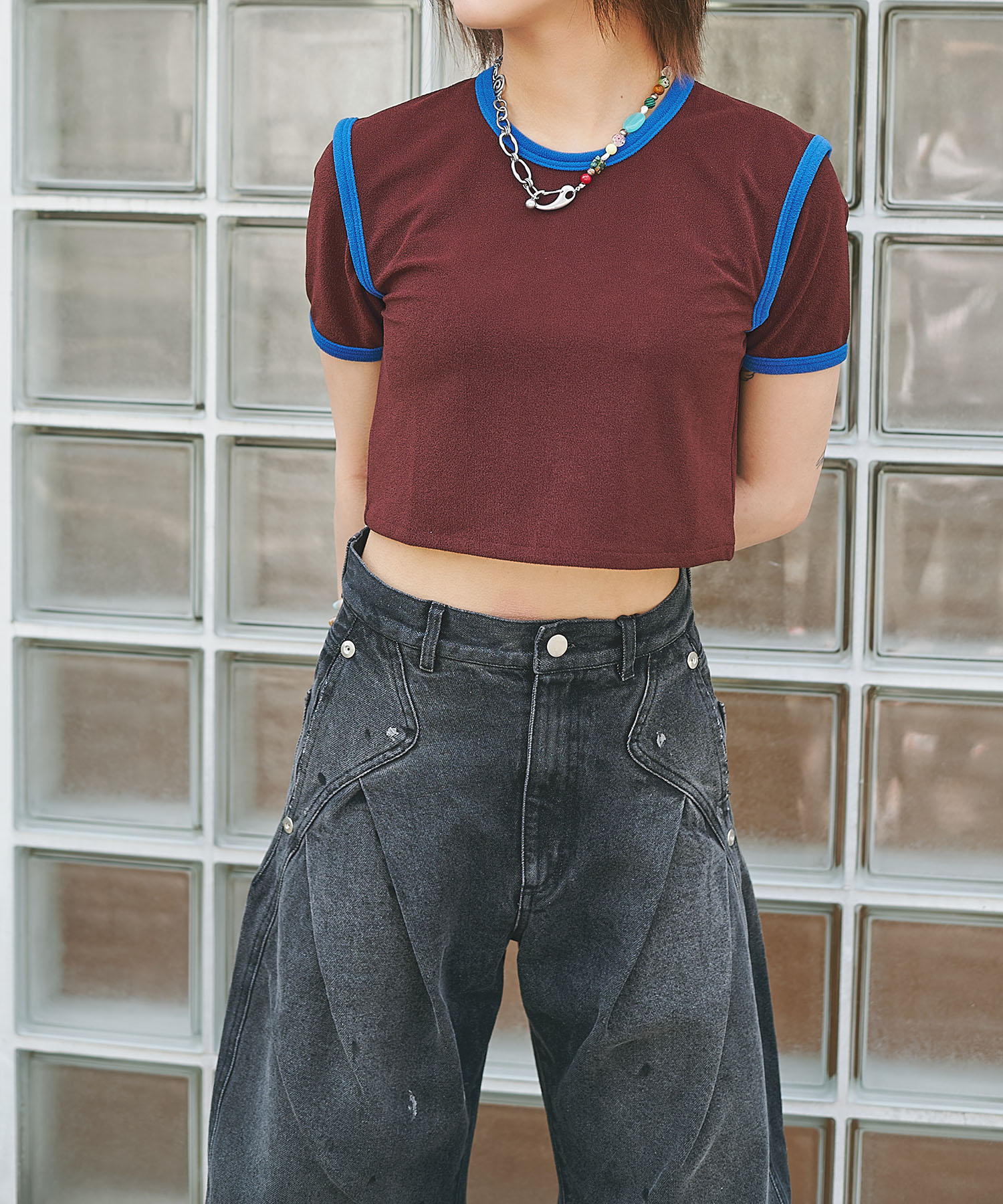 別注 STRETCH PILE RINGER SHORT TEE kotohayokozawa