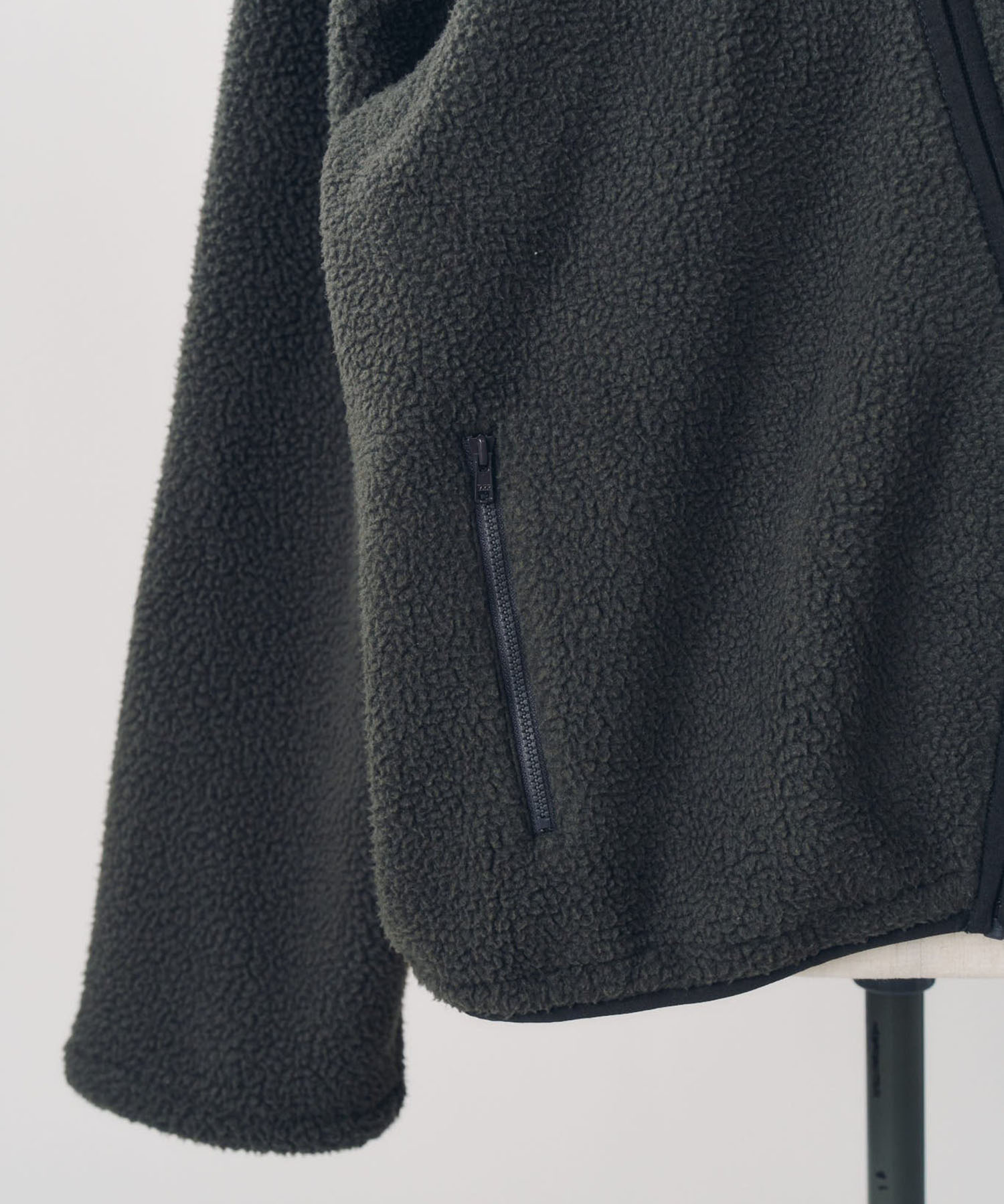 curved zip boa hoodie(unisex) Knuth Marf