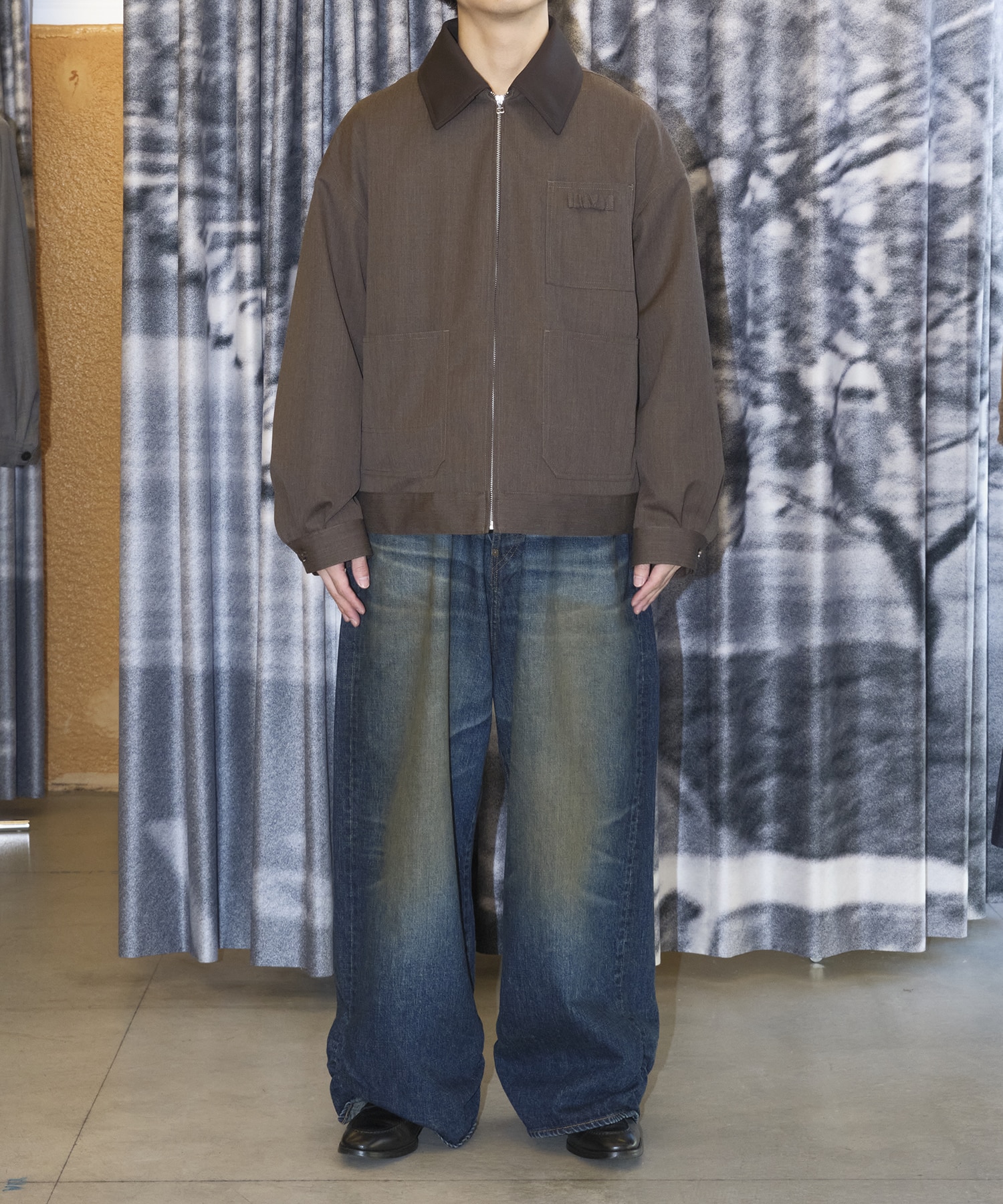 FRESH MAN DENIM WIDE PANTS USED refomed