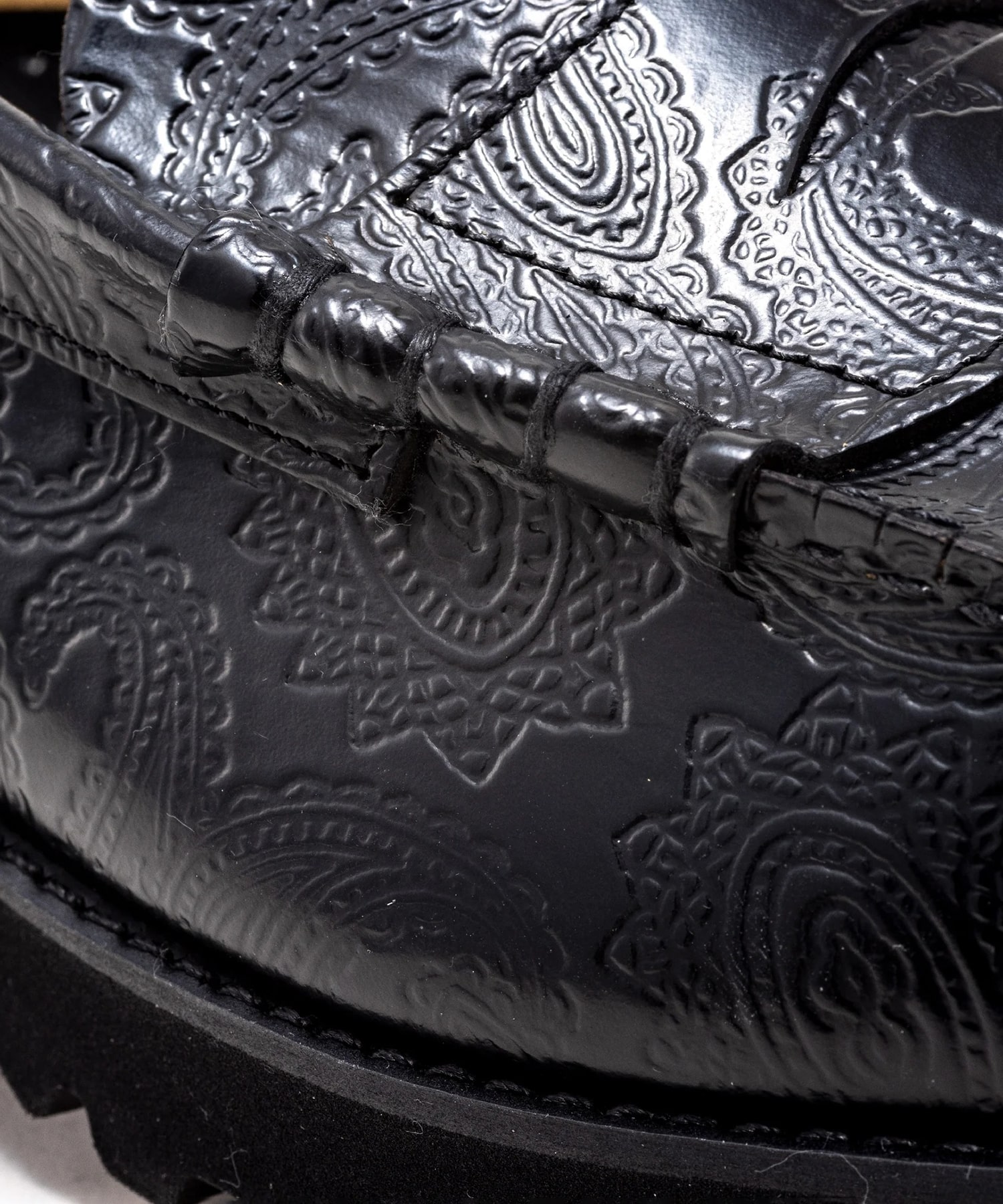 TANK SOLE LOAFERS BLACK PAISLEY The Kenford FINESHOES