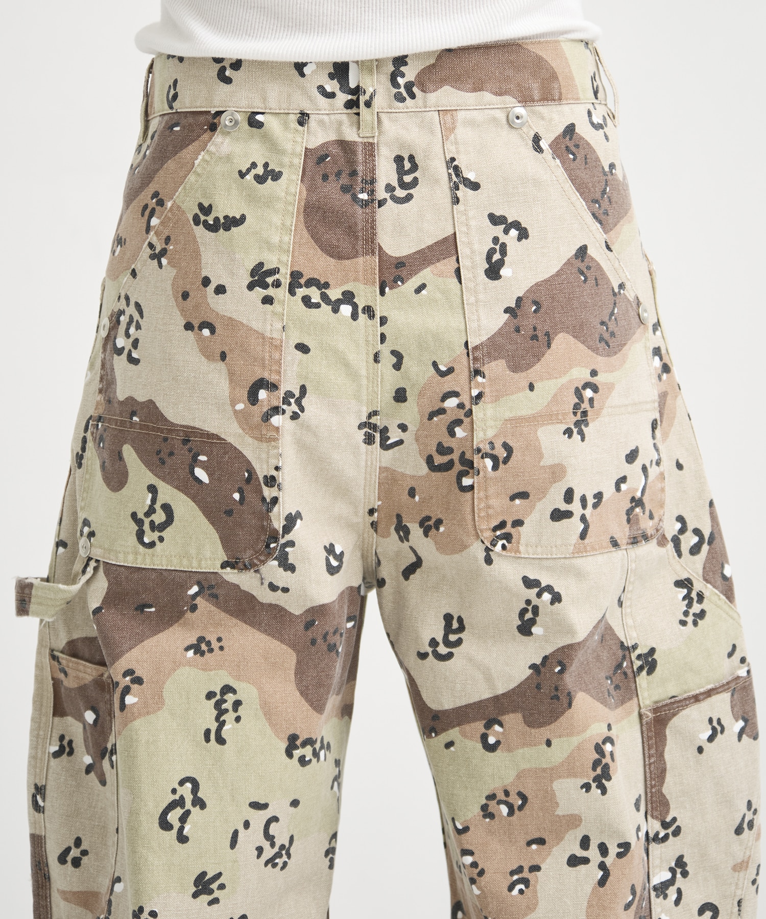 CAMO DUCK DOUBLE KNEE CURVED LEG PANTS CONZ