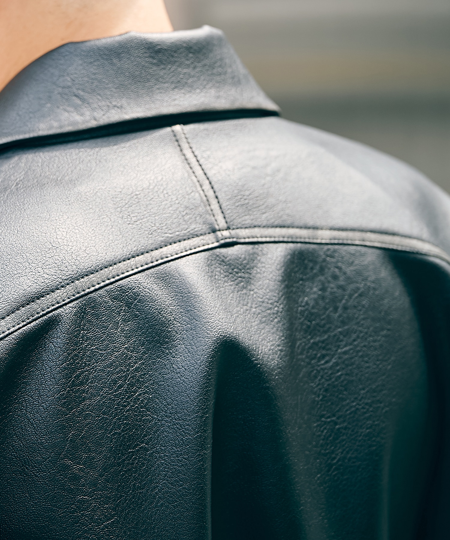 BALOON ZIP UP JACKET FAUX LEATHER CONZ