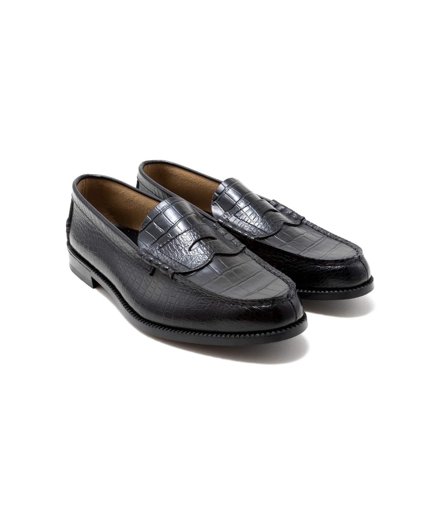 EMBOSSED LOAFERS BLACK CROCODILE COMBI The Kenford FINESHOES