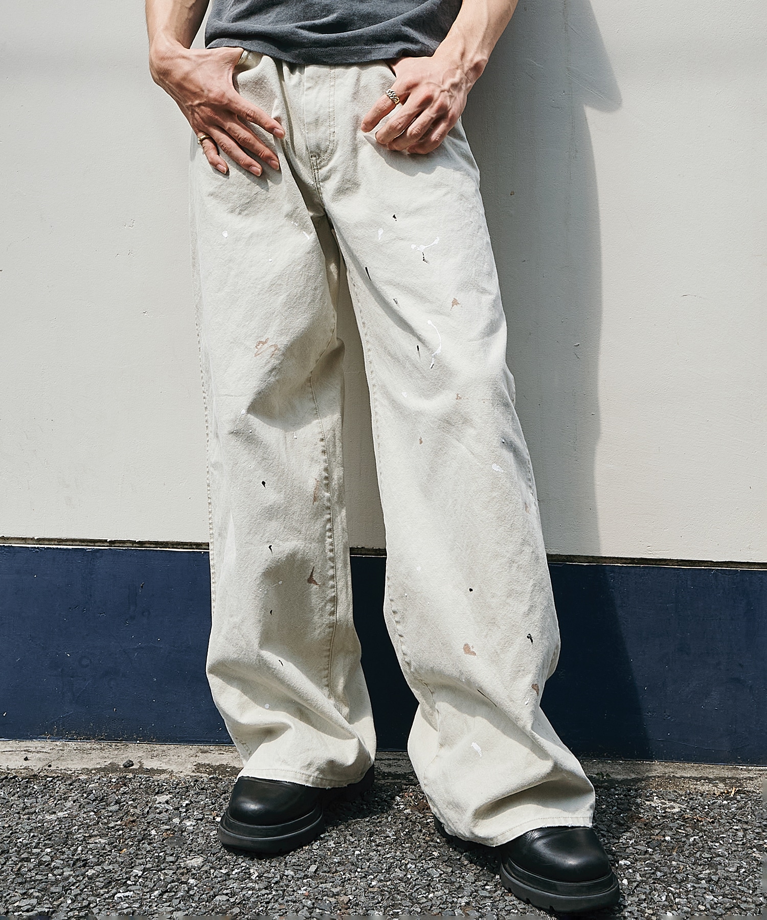 loose fit duck pants 3color paint CONZ