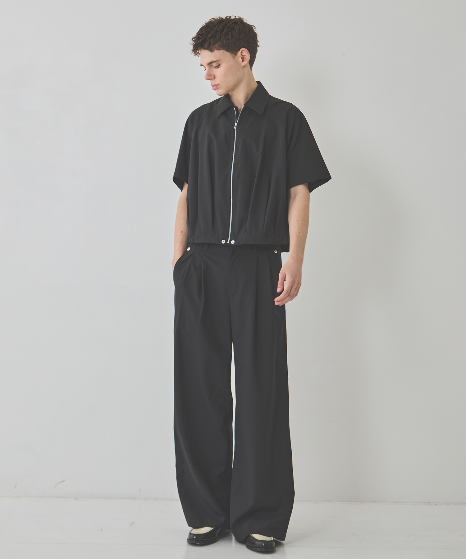double pleated wide leg trousers CONZ
