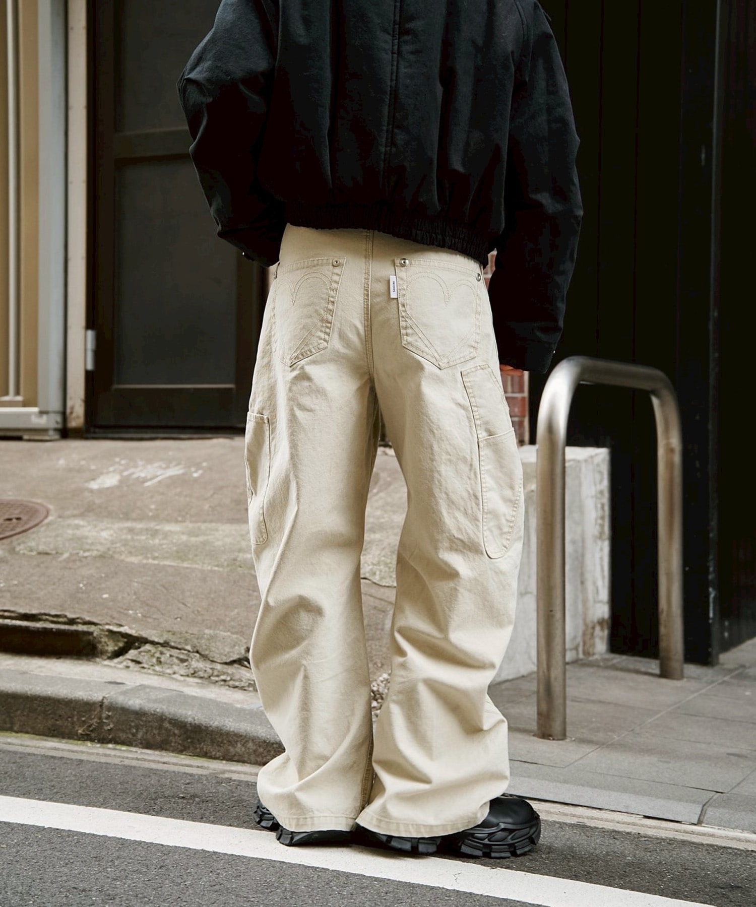 BASICKS×DUCK DOUBLE KNEE CURVED LEG PANTS BASICKS