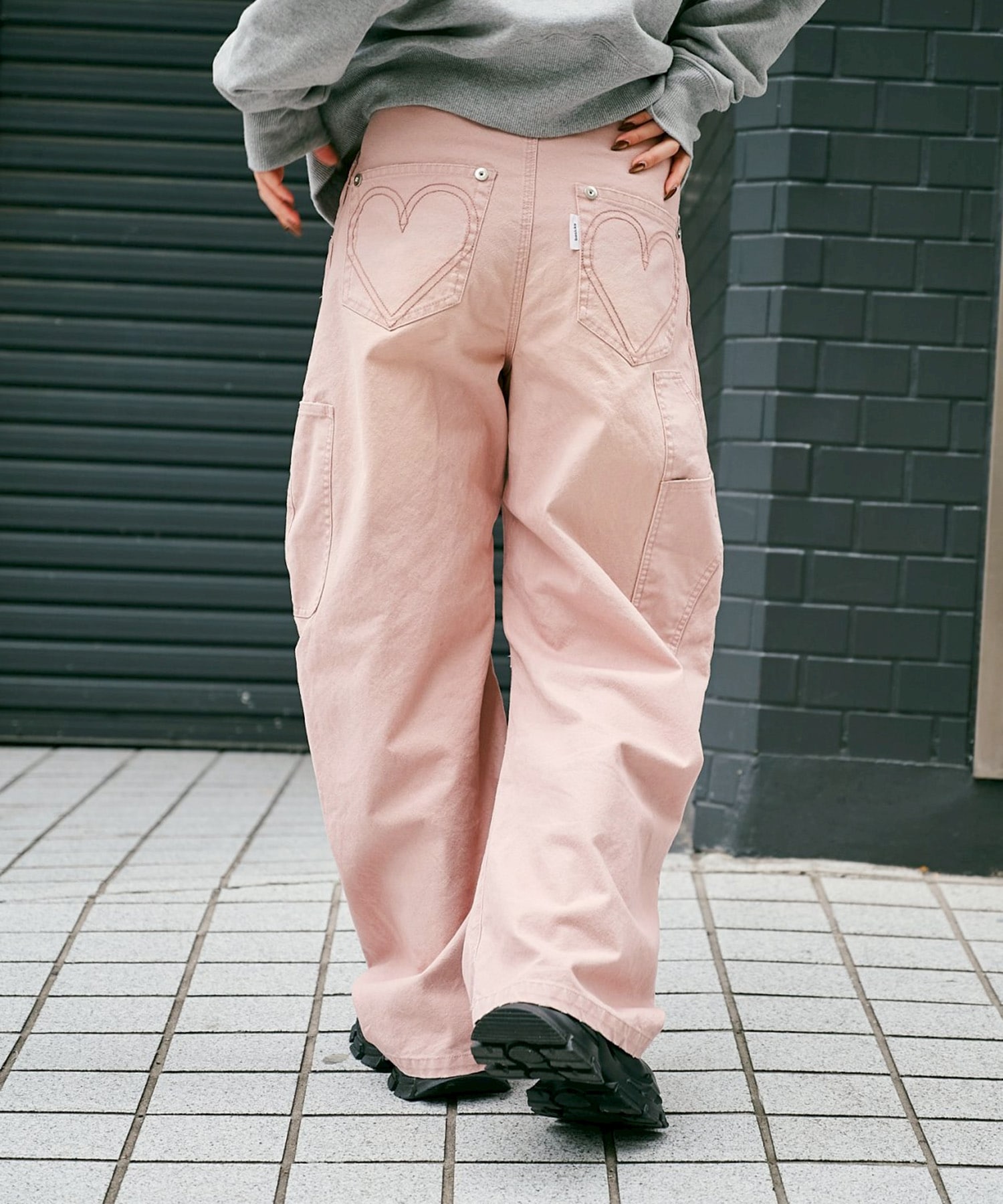BASICKS×DUCK DOUBLE KNEE CURVED LEG PANTS BASICKS