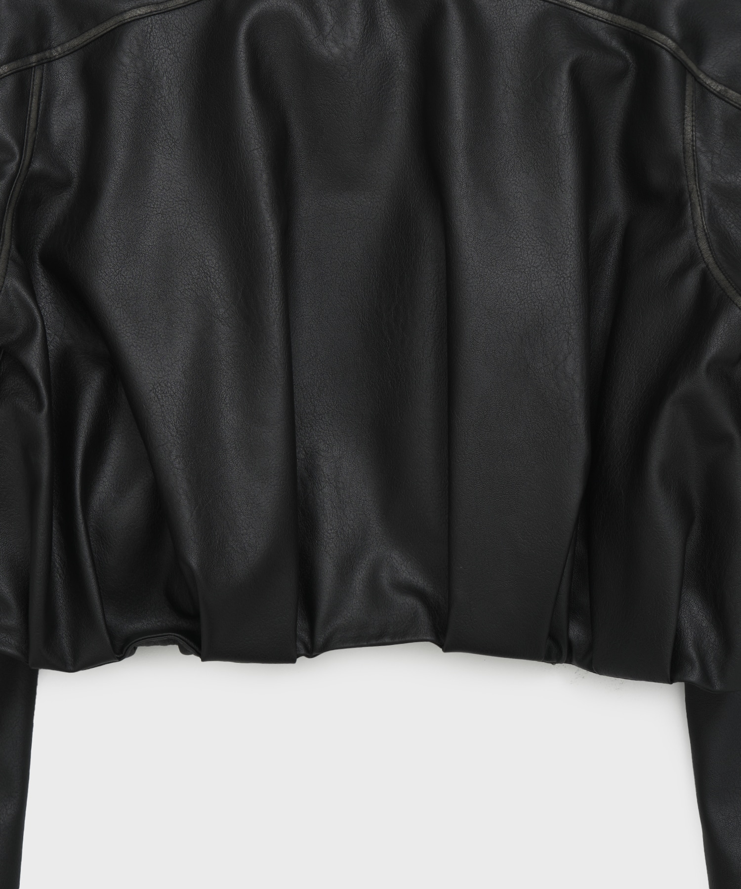 BALLOON LEATHER ZIP UP JACKET CONZ