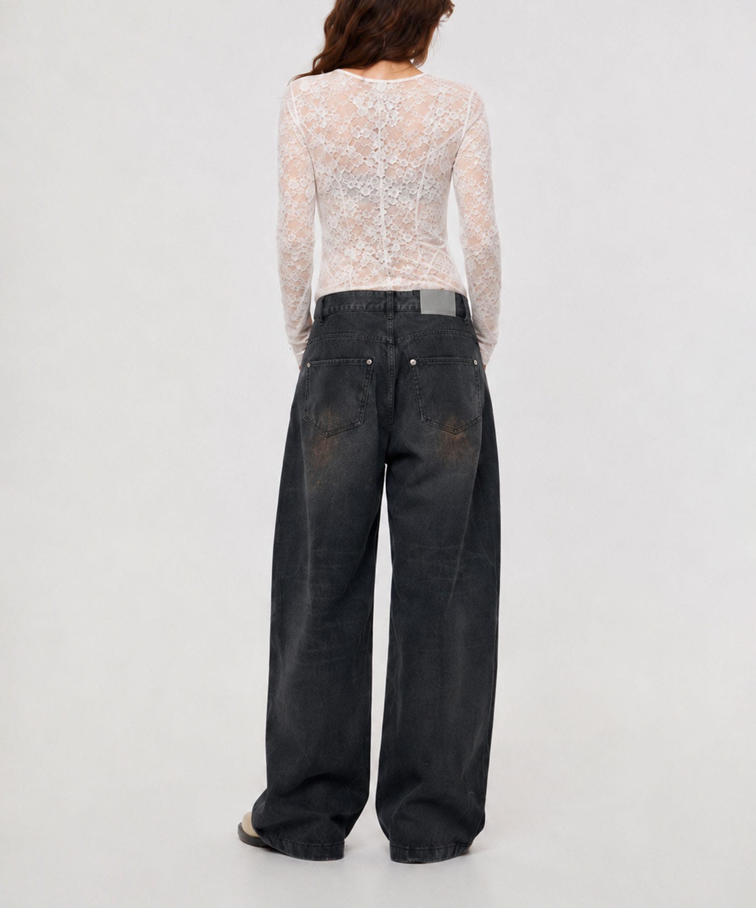 over dye curved denim CONZ