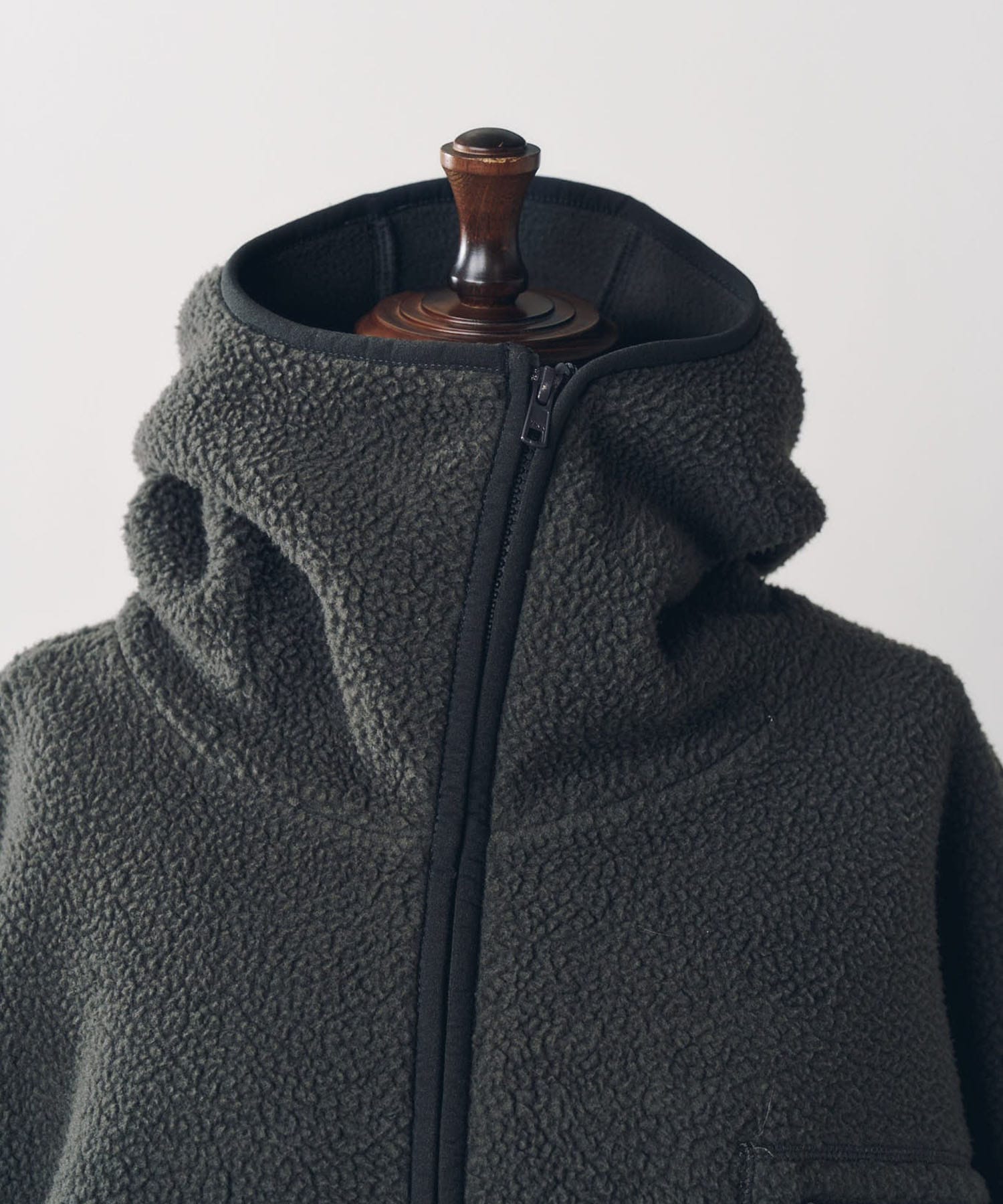 curved zip boa hoodie(unisex) Knuth Marf
