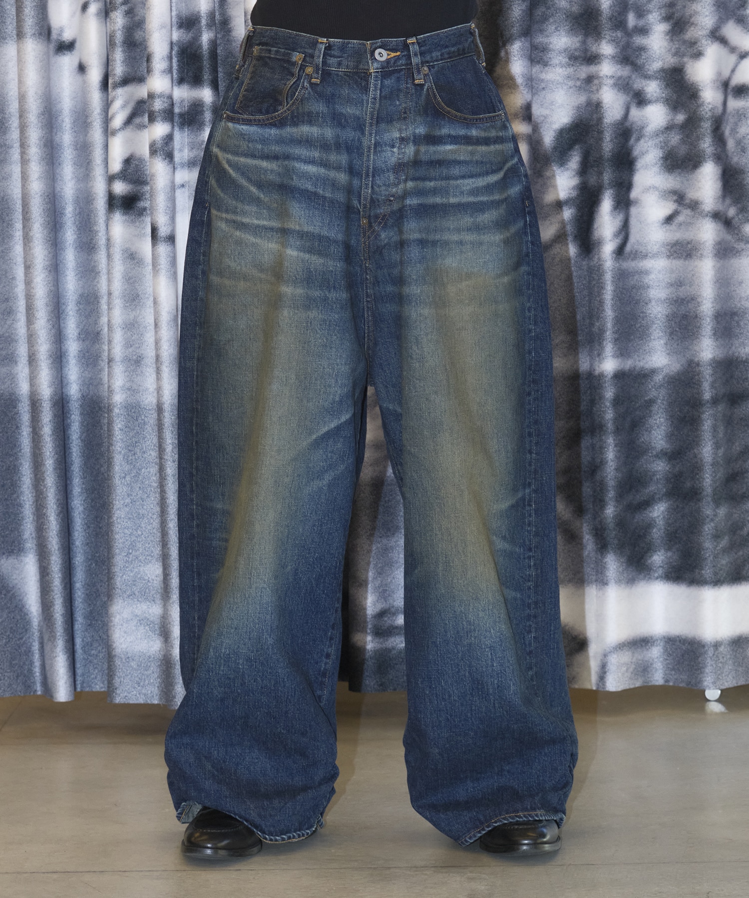 FRESH MAN DENIM WIDE PANTS USED refomed