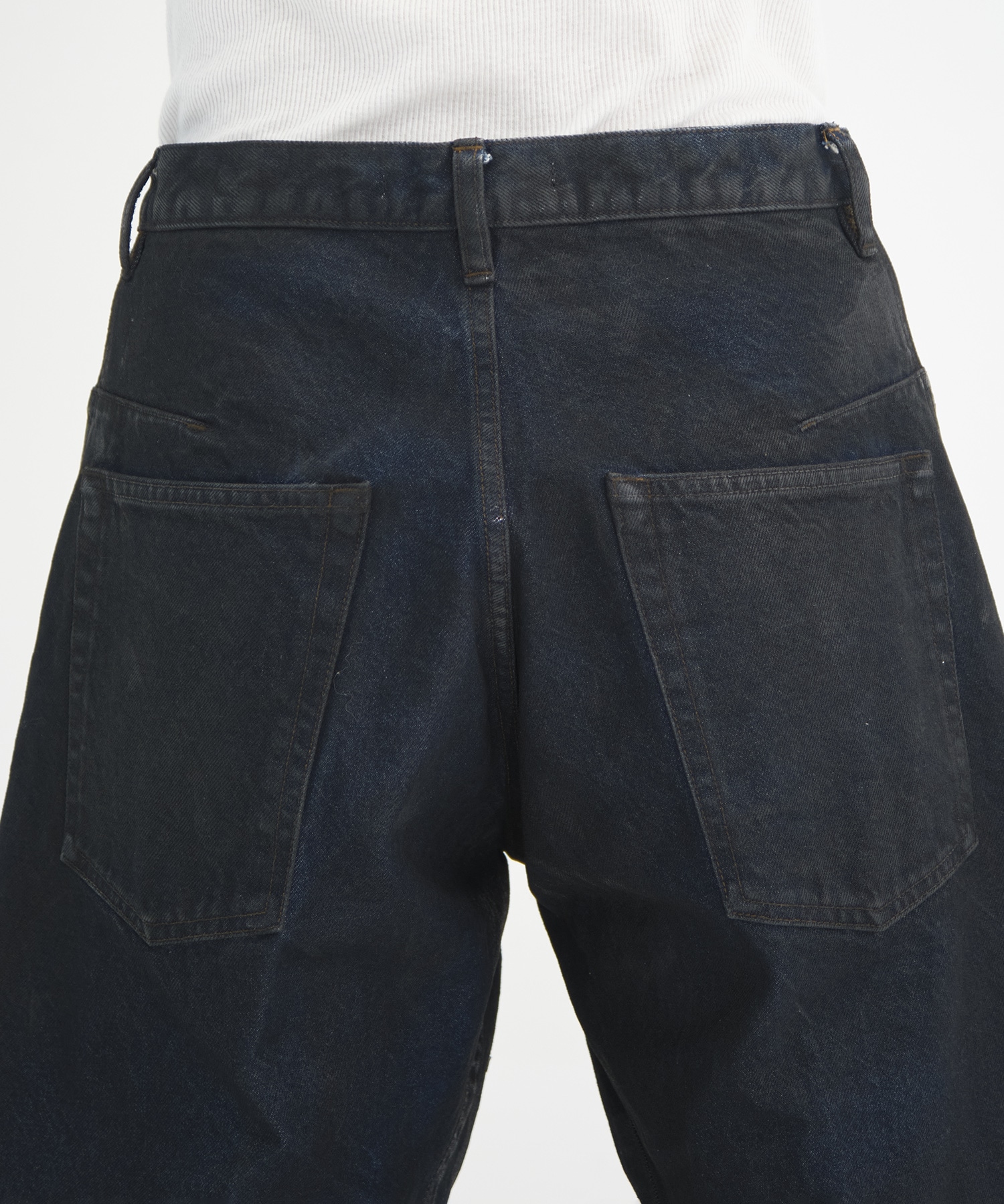 別注　COATING 3D TWISTED WIDE LEG JEANS NVRFRGT