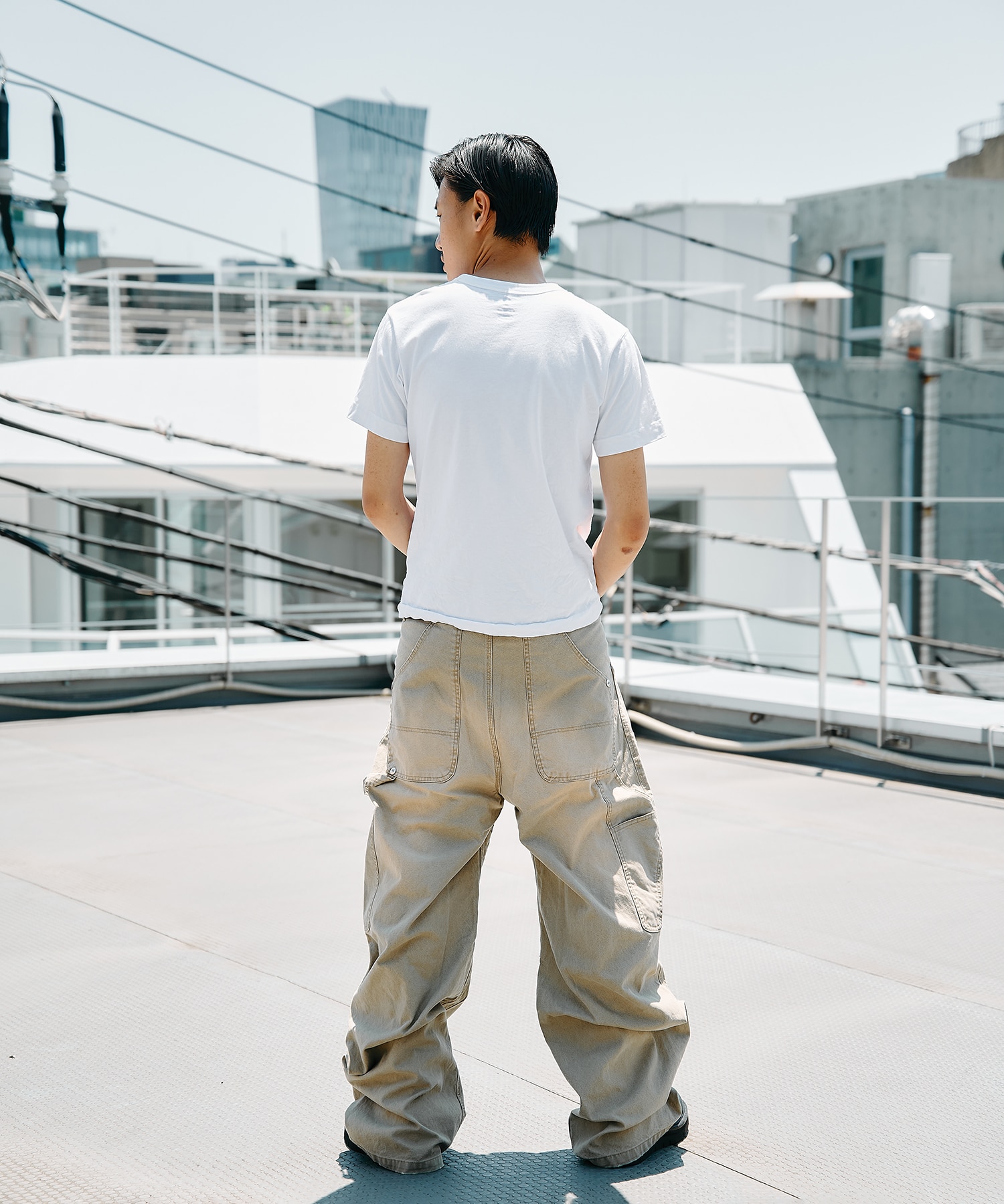 DUCK DOUBLE KNEE CURVED LEG PANTS CONZ