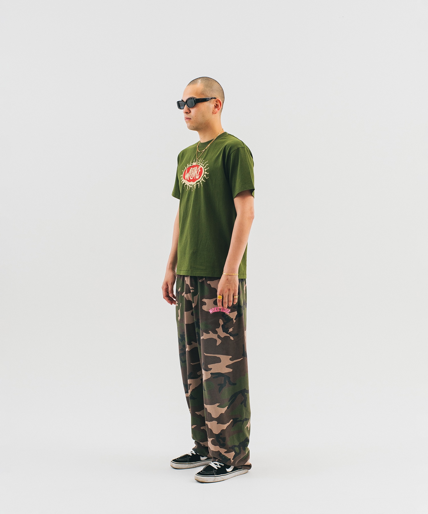 Splayed Camo Sweat Pants WOKE EDGE