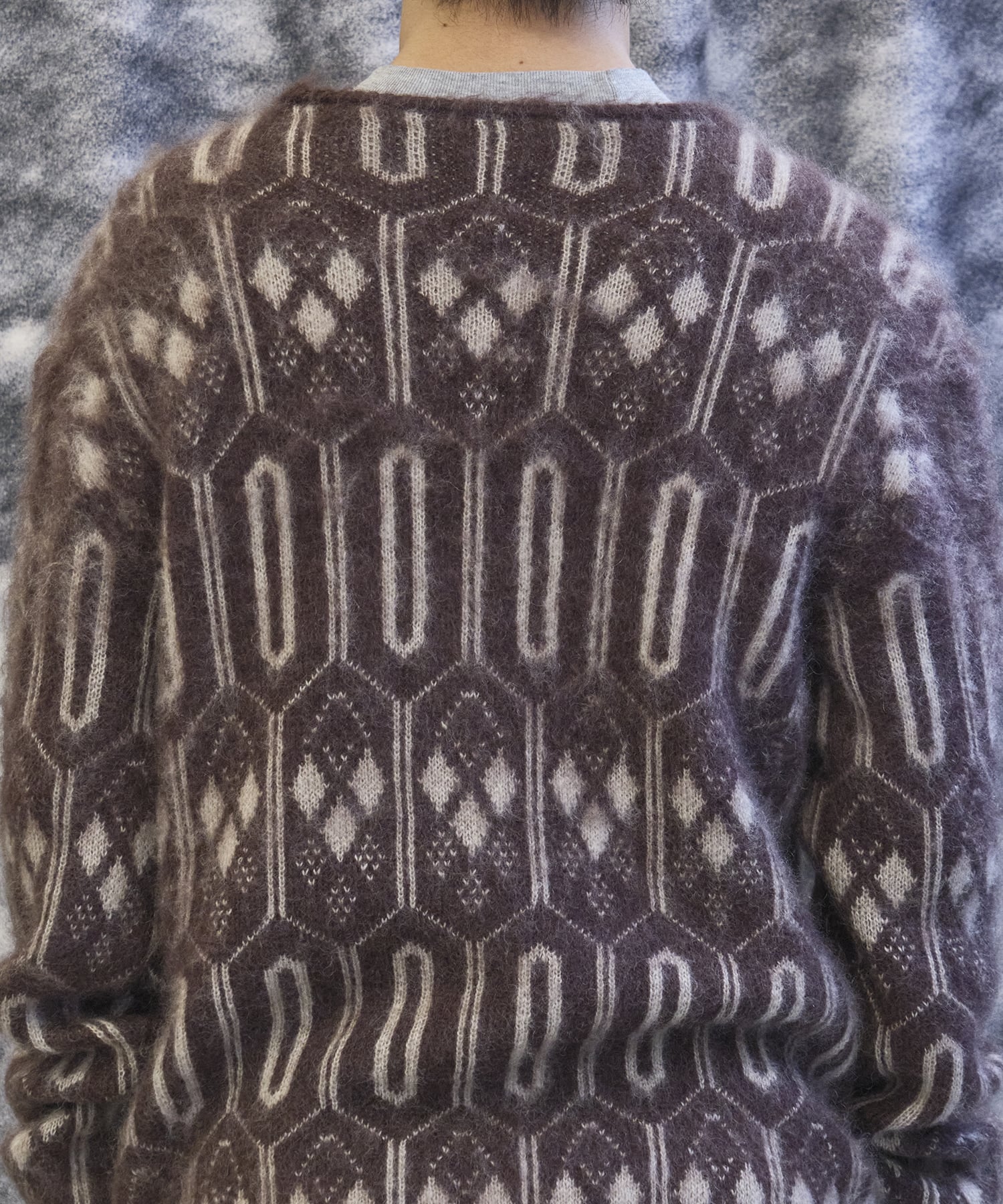 Mohair Cardigan Geometric Needles