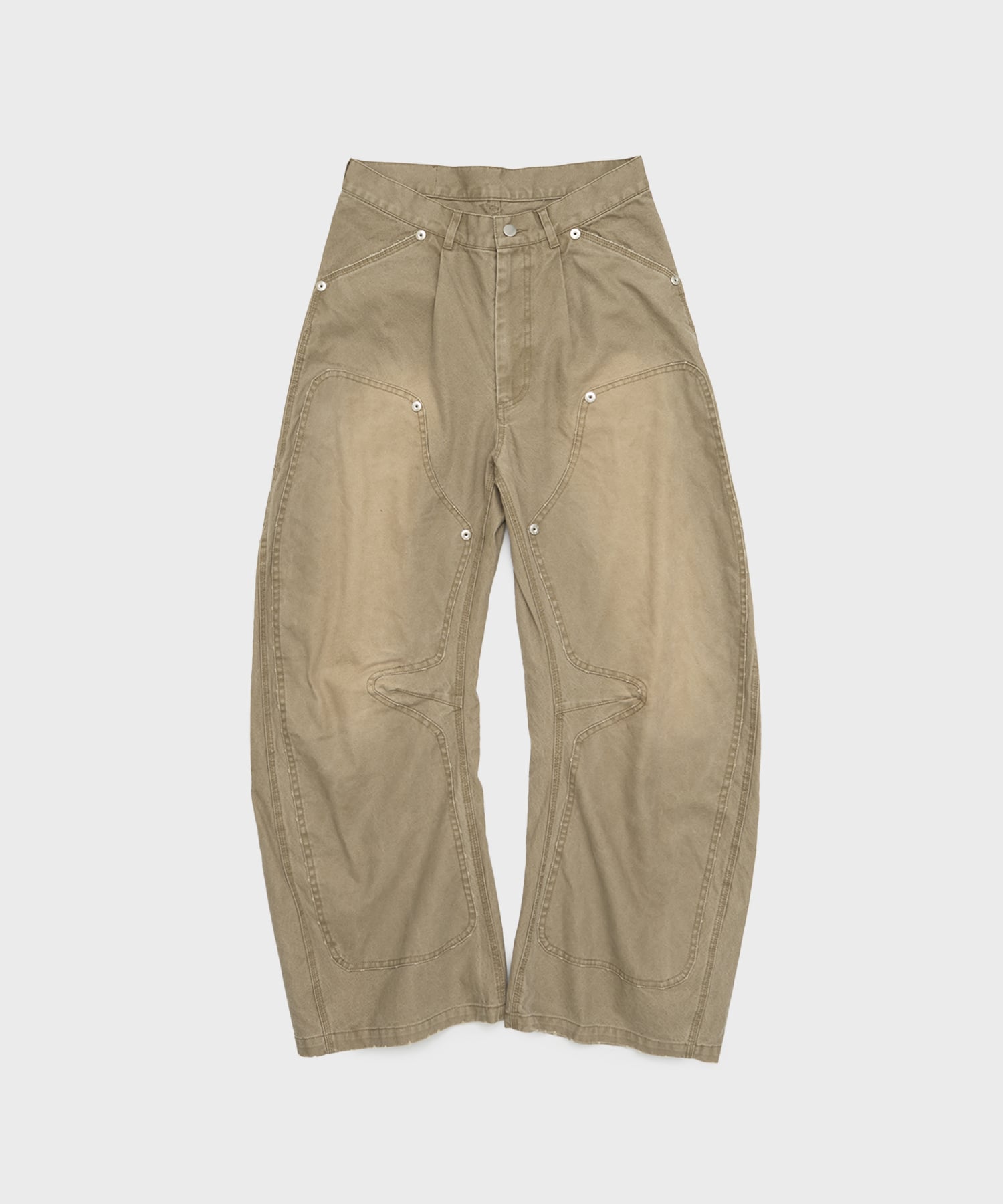 BASICKS×DUCK DOUBLE KNEE CURVED LEG PANTS CONZ