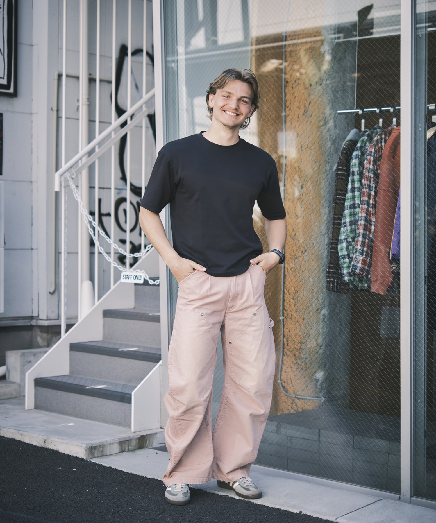 EC限定duck double knee curved leg pants CONZ