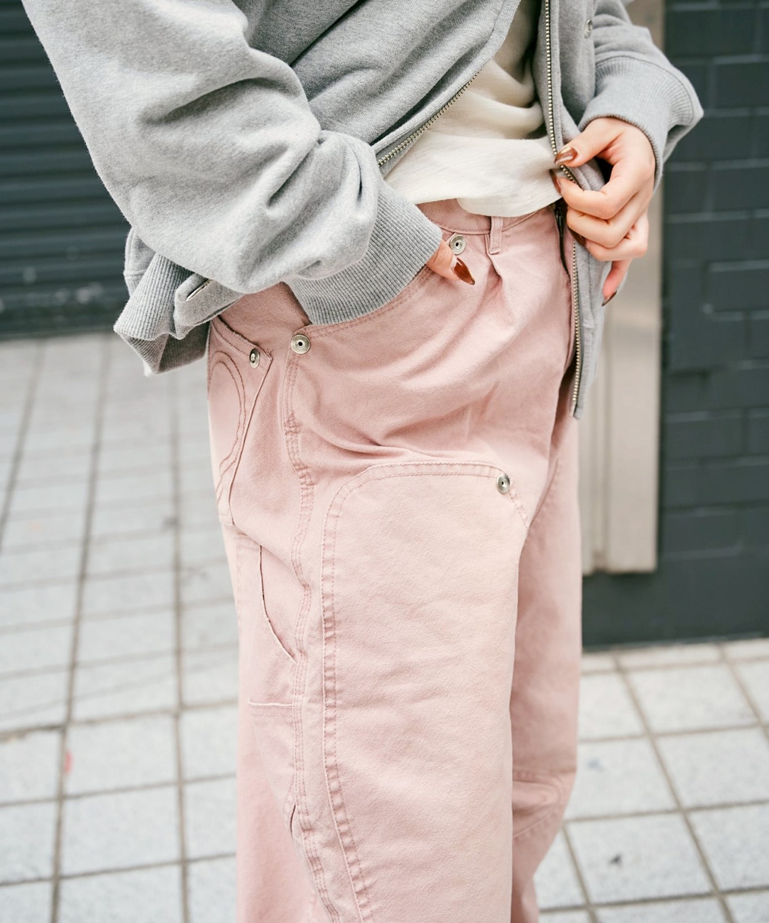 BASICKS×DUCK DOUBLE KNEE CURVED LEG PANTS BASICKS