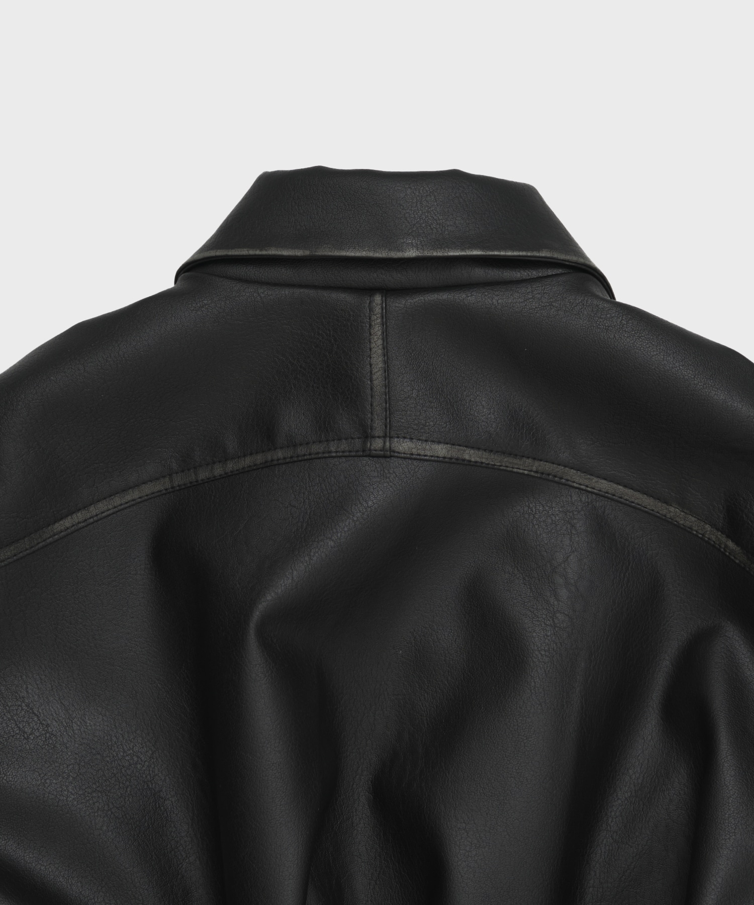 BALLOON LEATHER ZIP UP JACKET CONZ