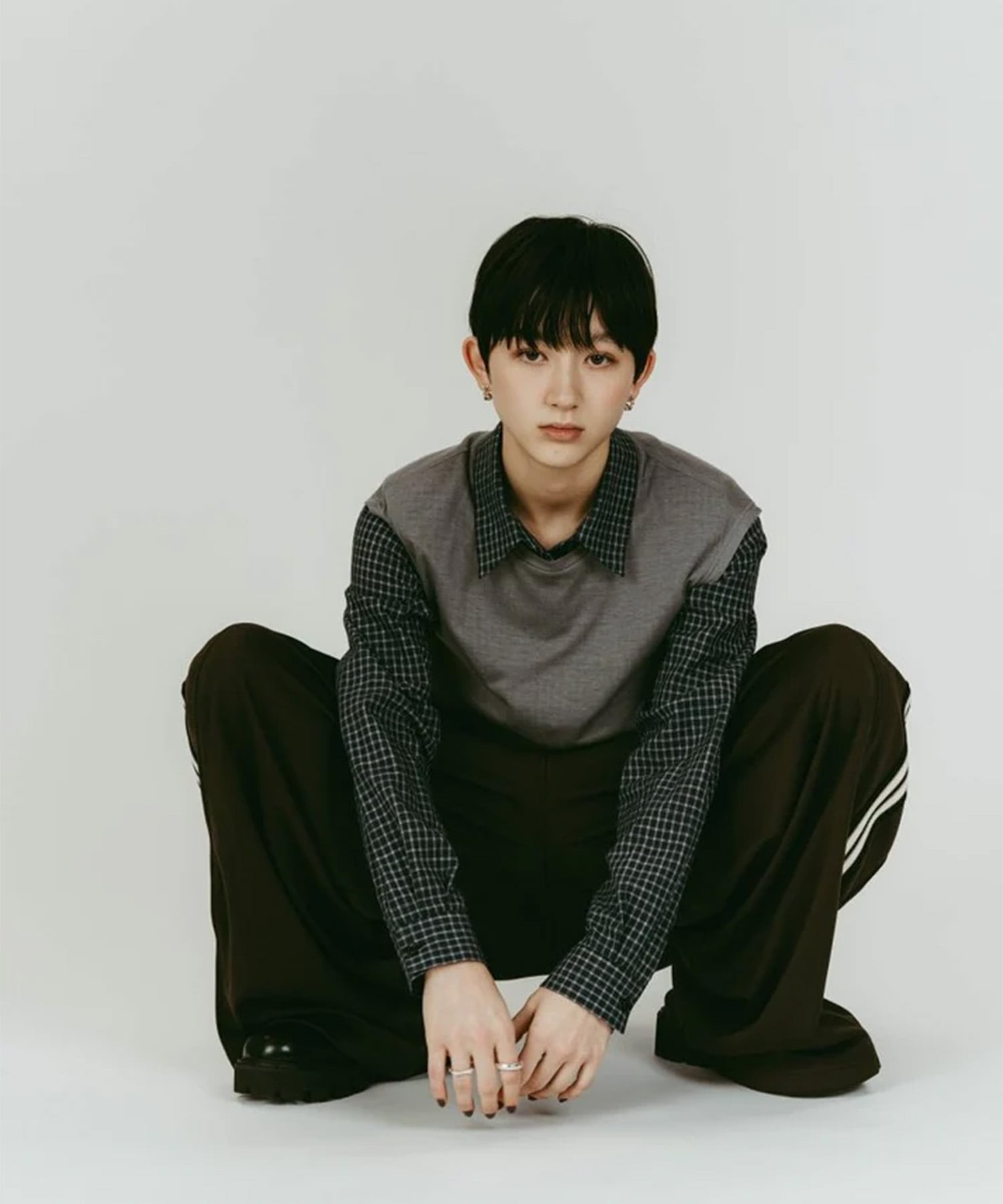 2-piece layered compact shirt/bluecharcoal Knuth Marf