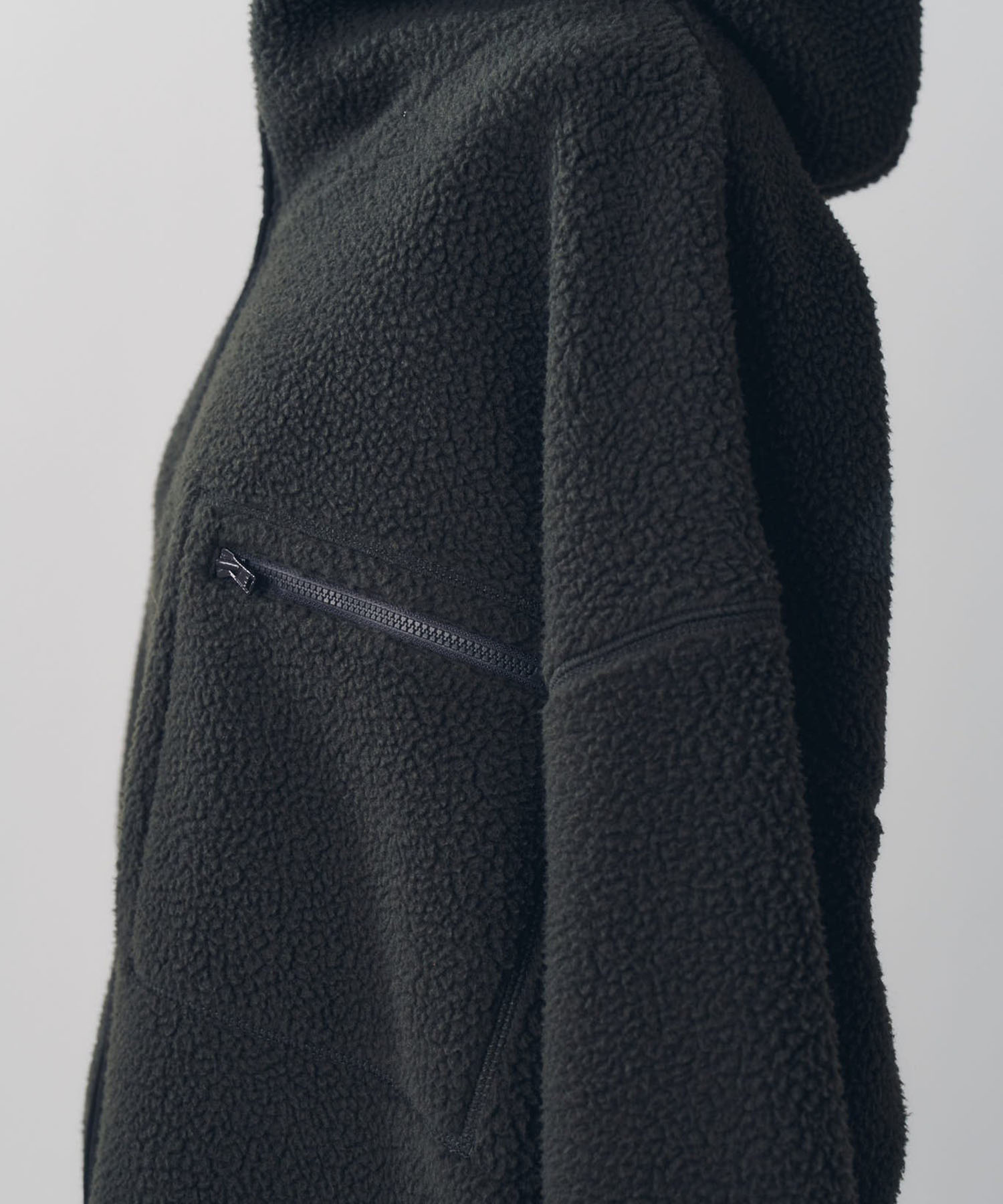 curved zip boa hoodie(unisex) Knuth Marf