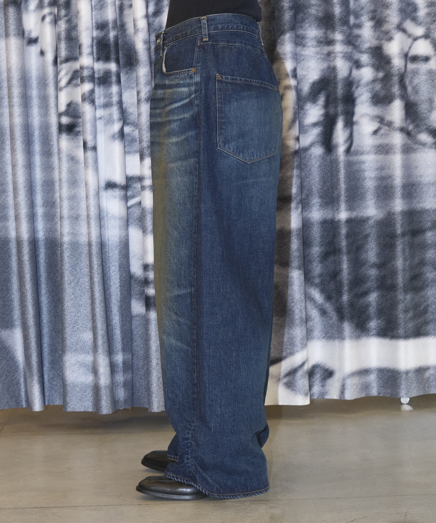 FRESH MAN DENIM WIDE PANTS USED refomed