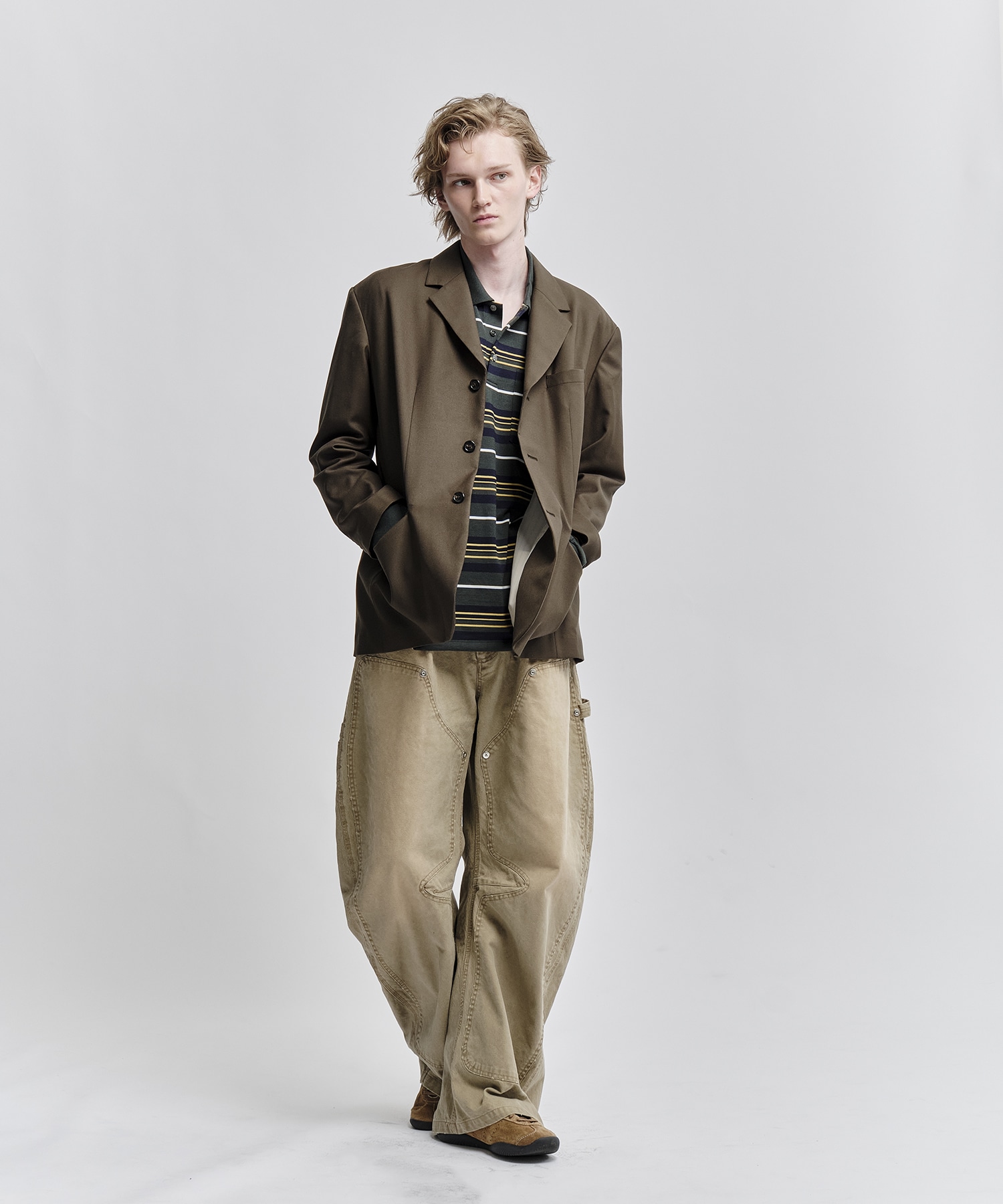 DUCK DOUBLE KNEE CURVED LEG PANTS CONZ