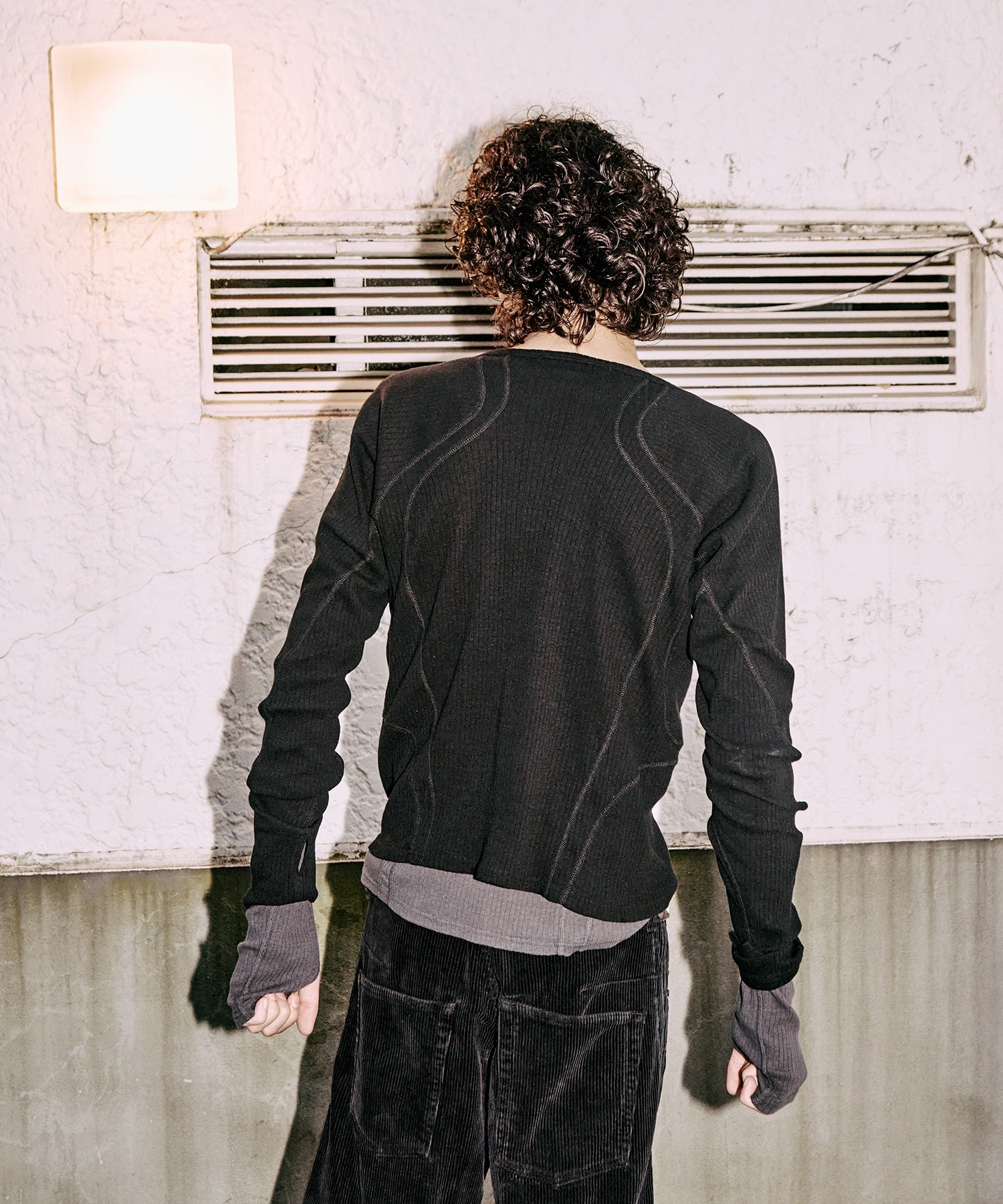 別注 HENLEY PANELED SWEATER NVRFRGT